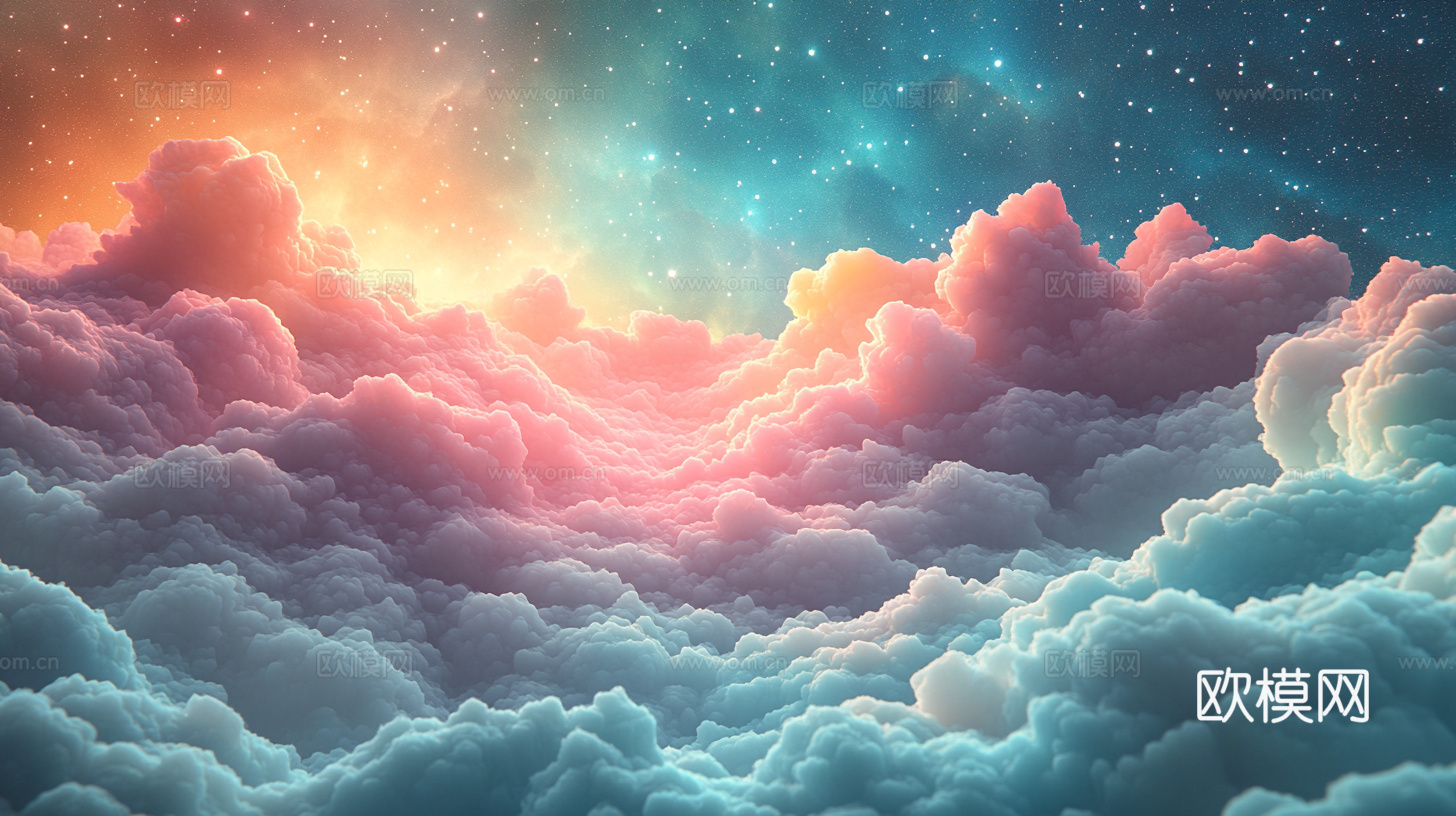 梦幻云彩科幻电视屏幕