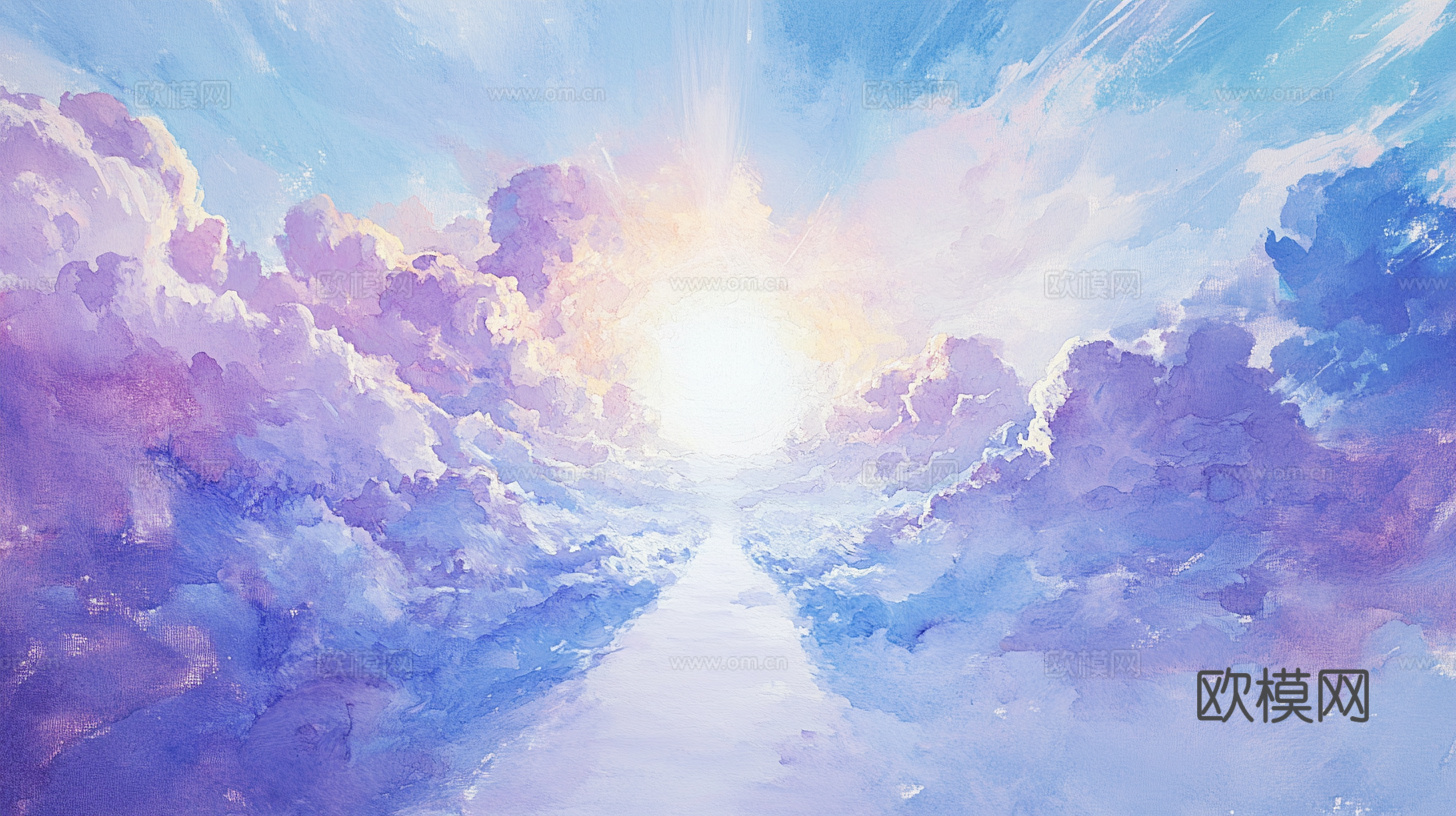 梦幻云彩科幻电视屏幕