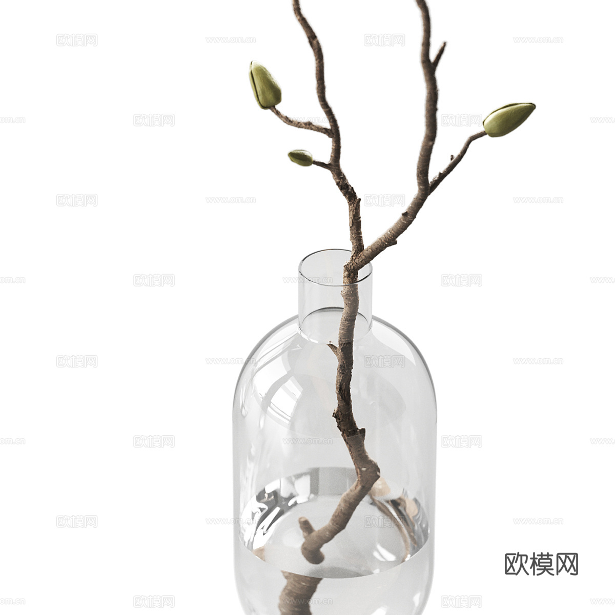 现代极简花瓶花艺3d模型3d模型