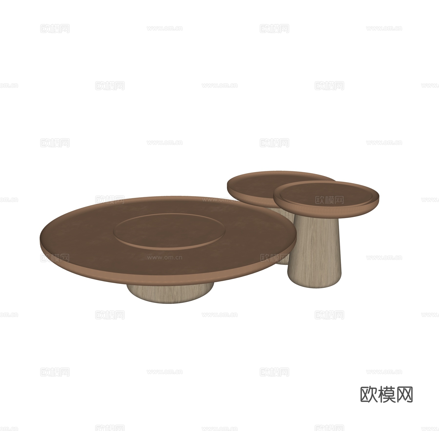 现代轻奢茶几组合su模型