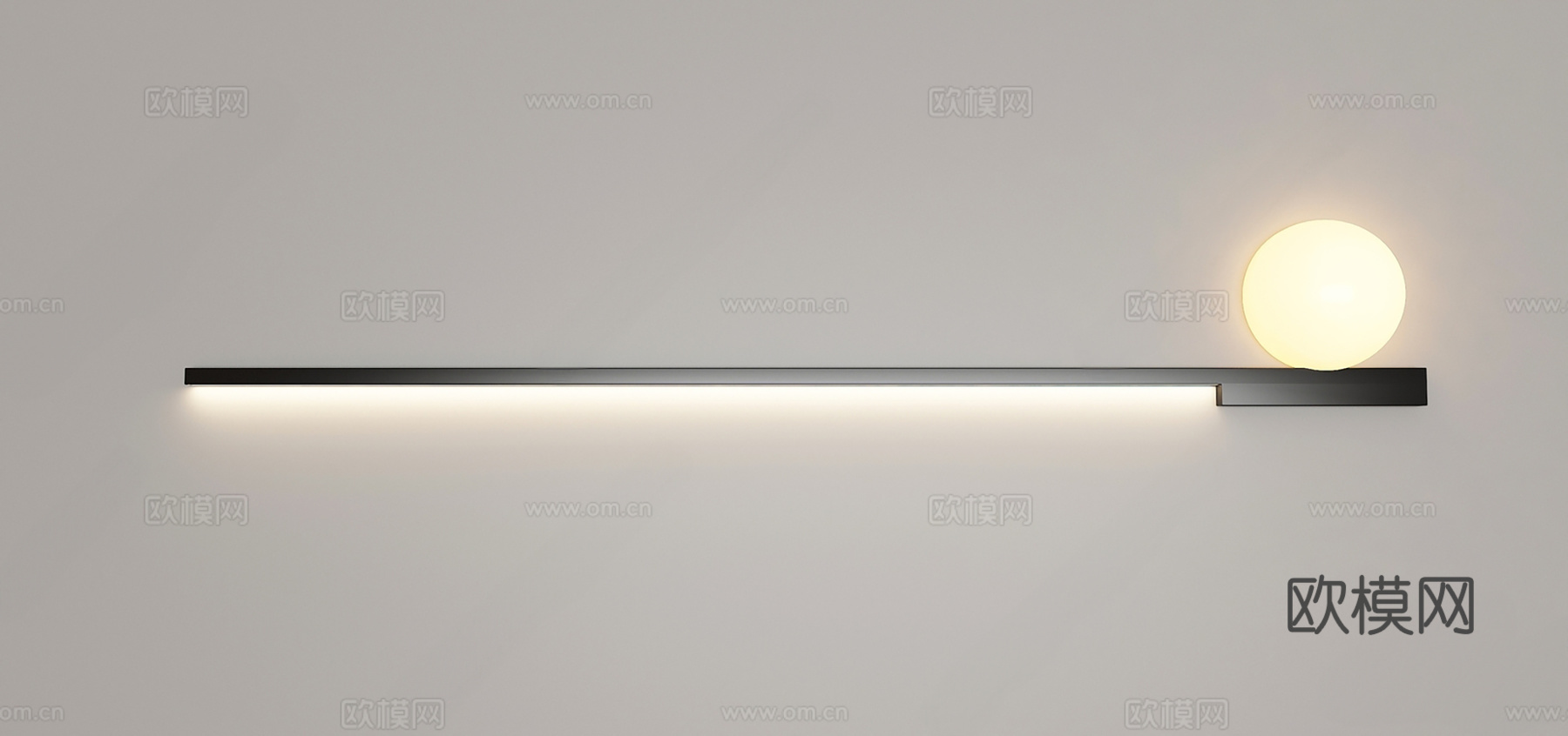 现代极简洗墙壁灯su模型