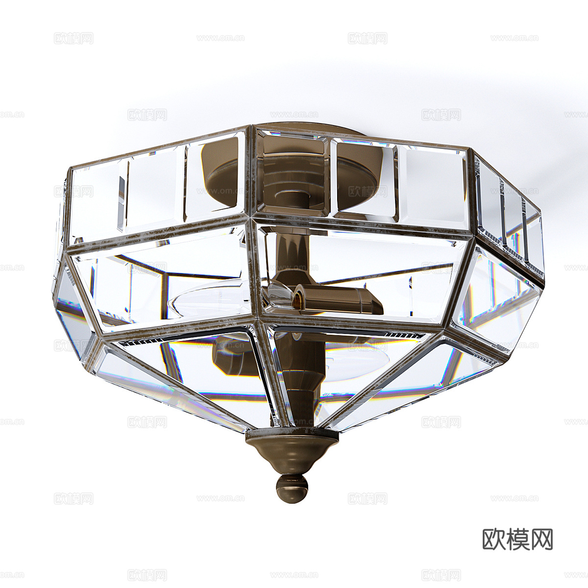 新中式轻奢吸顶灯3d模型