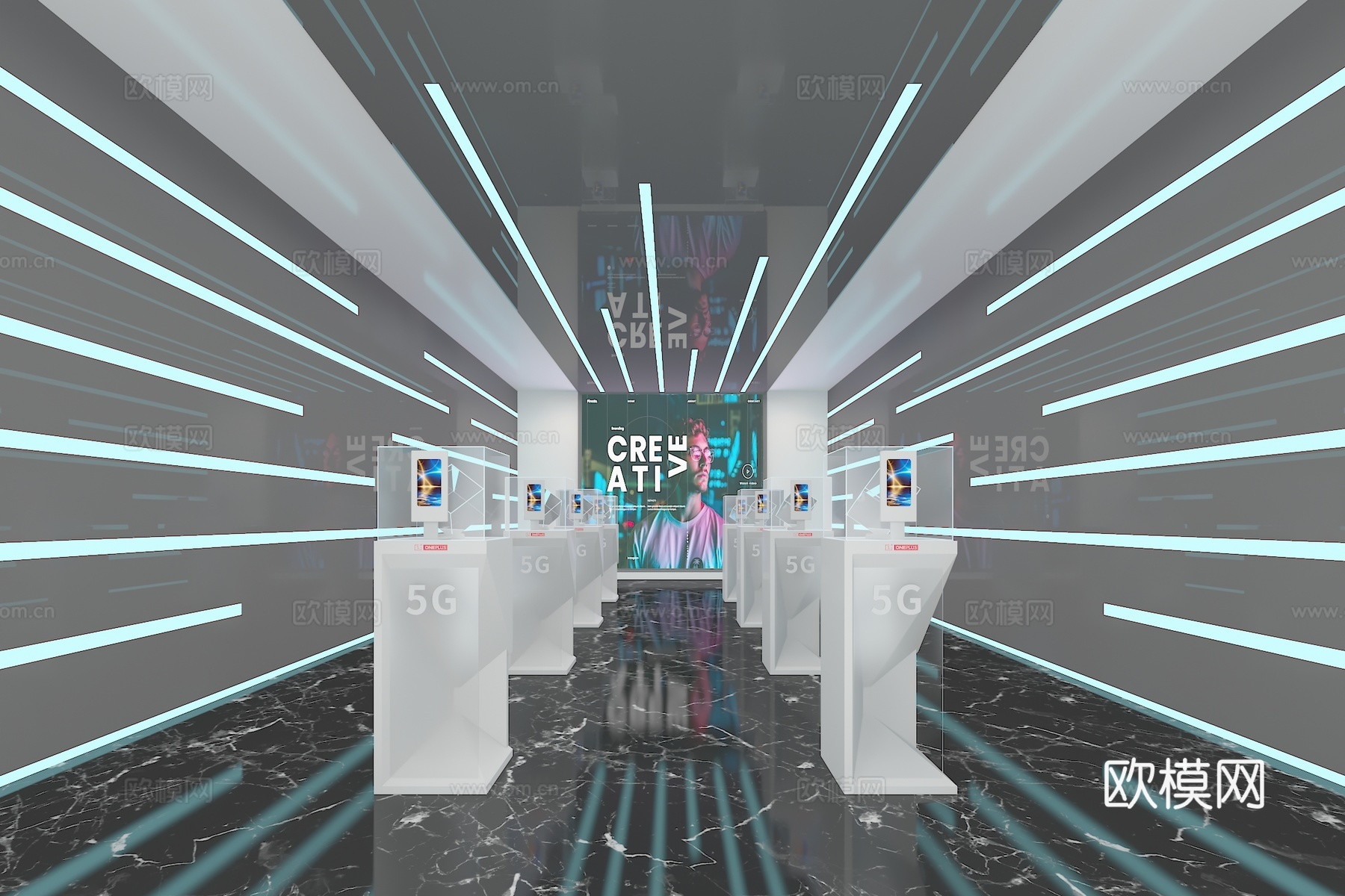 现代通讯展览3d模型