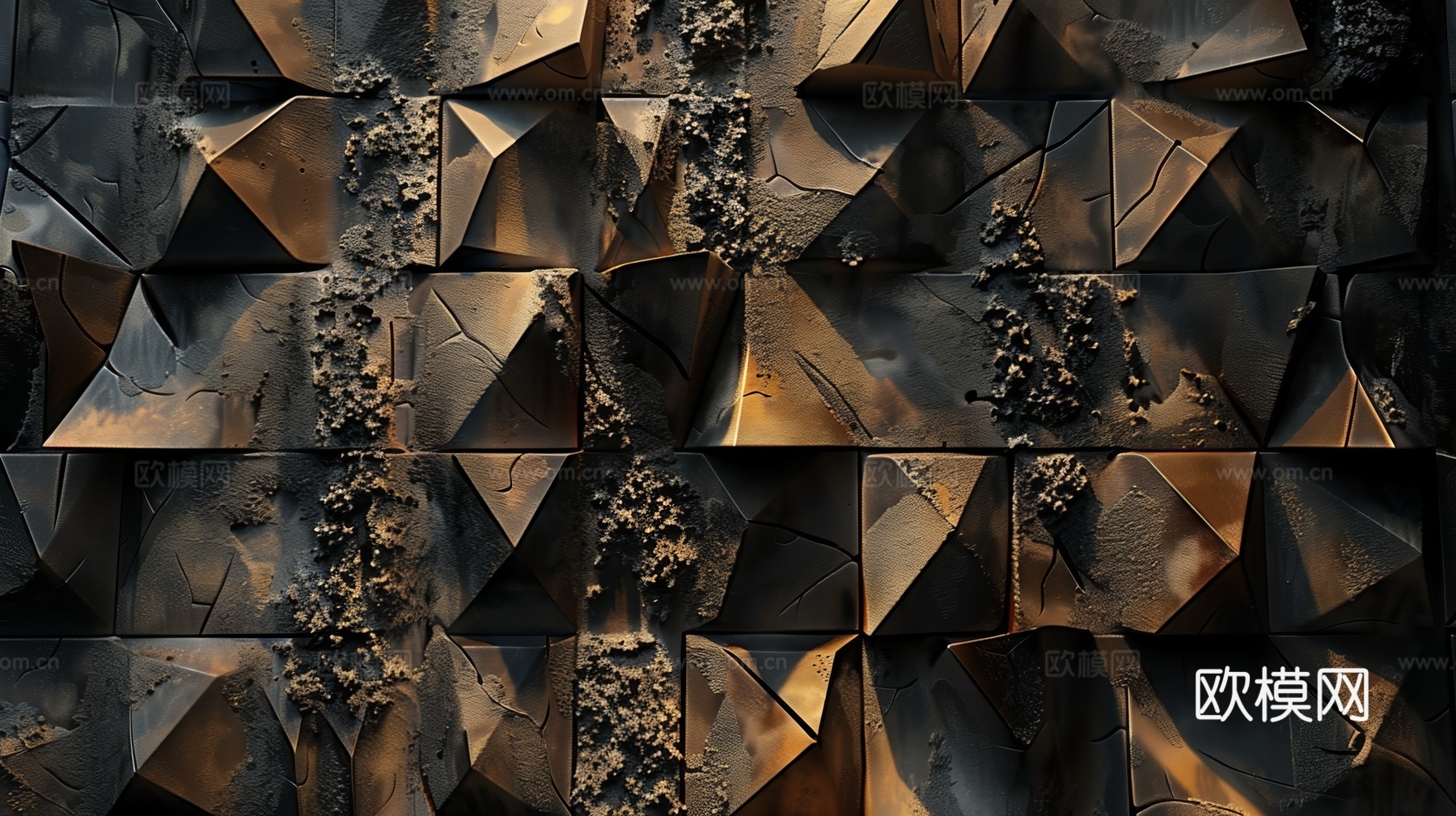 3D浮雕立体砖墙背景下载（渲染图2）