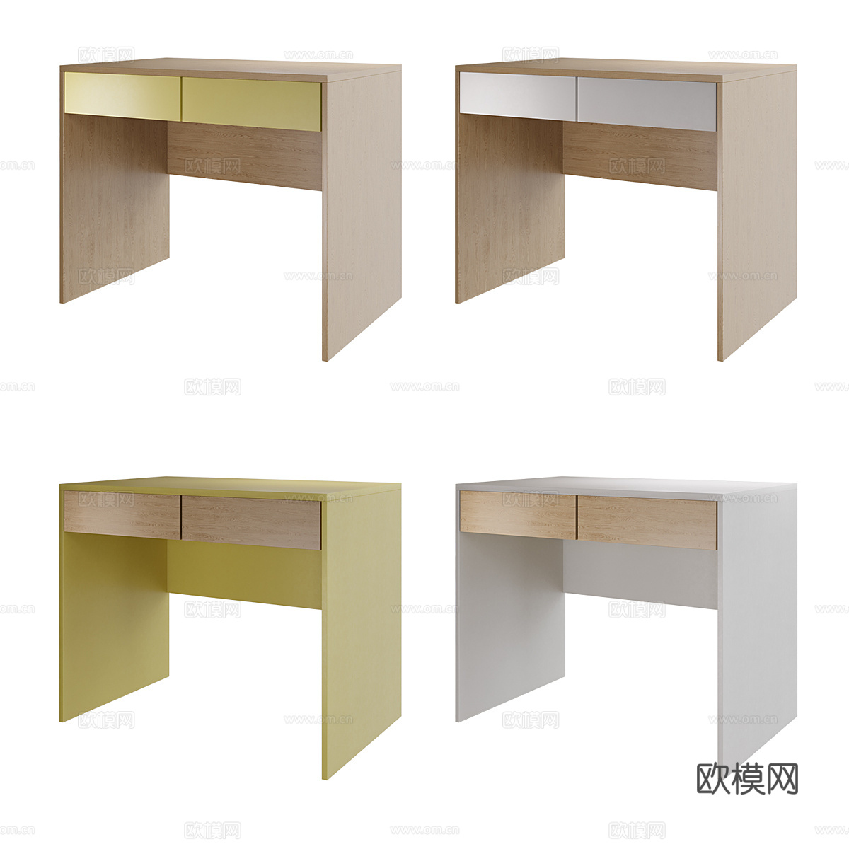 现代意式极简书桌3d模型