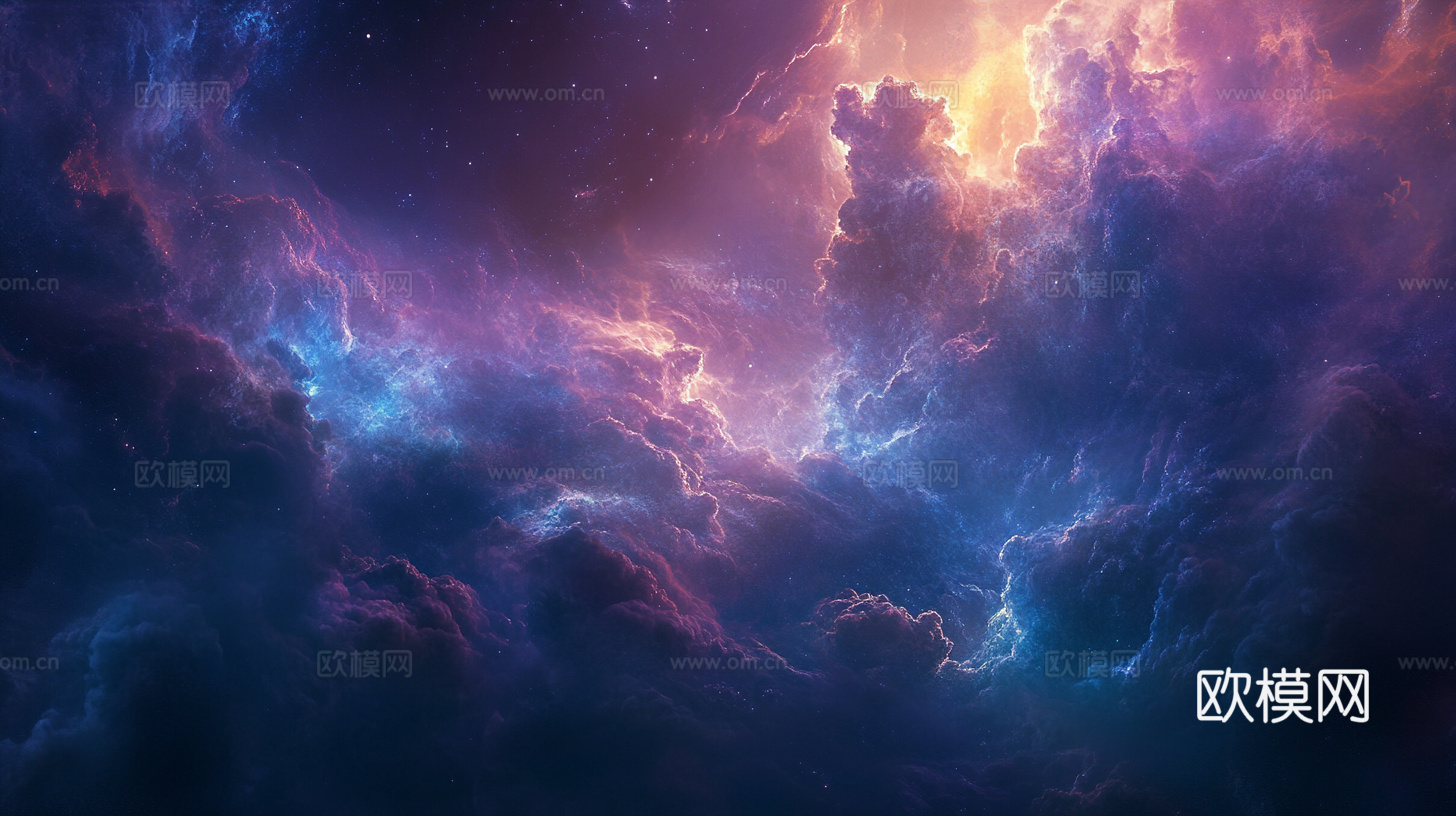 梦幻云彩科幻电视屏幕