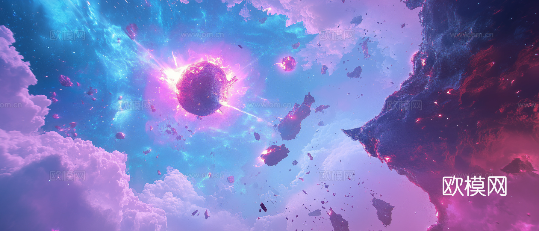 梦幻云彩科幻电视屏幕下载（渲染图2）