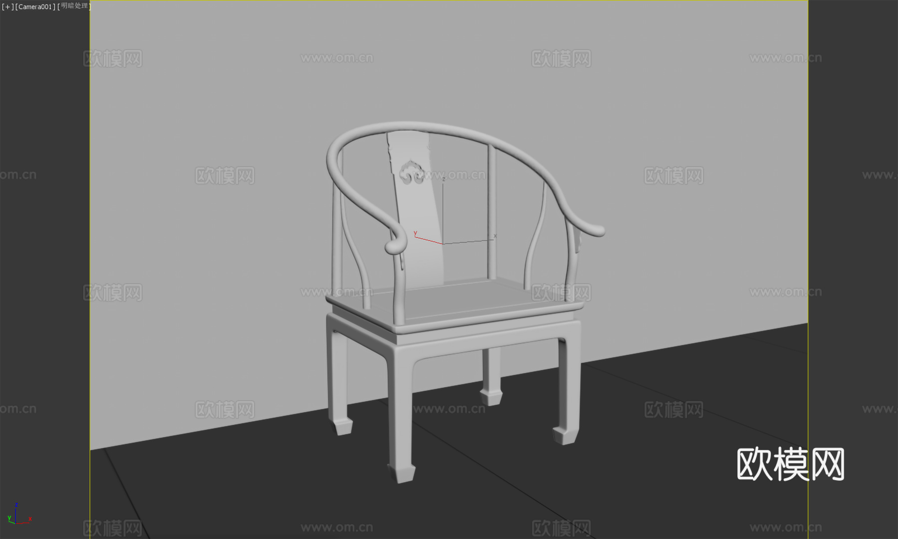 新中式茶台椅 中式坐椅 扶手椅 红木实木3d模型