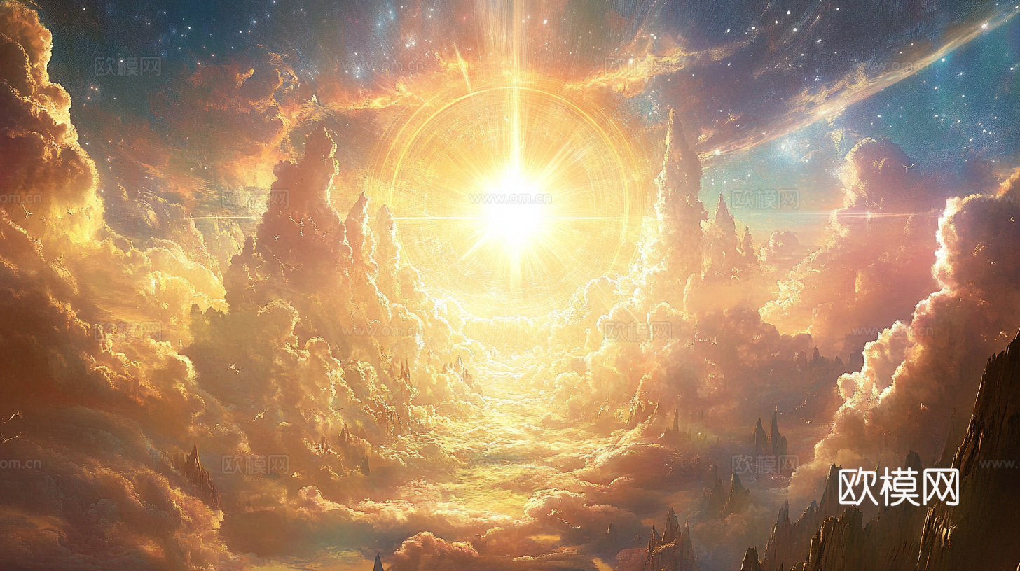 梦幻云彩科幻电视屏幕