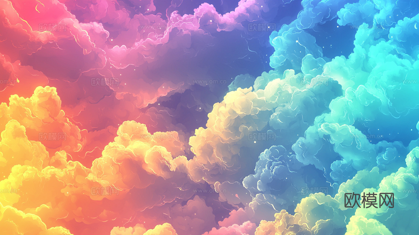 梦幻云彩科幻电视屏幕下载（渲染图1）