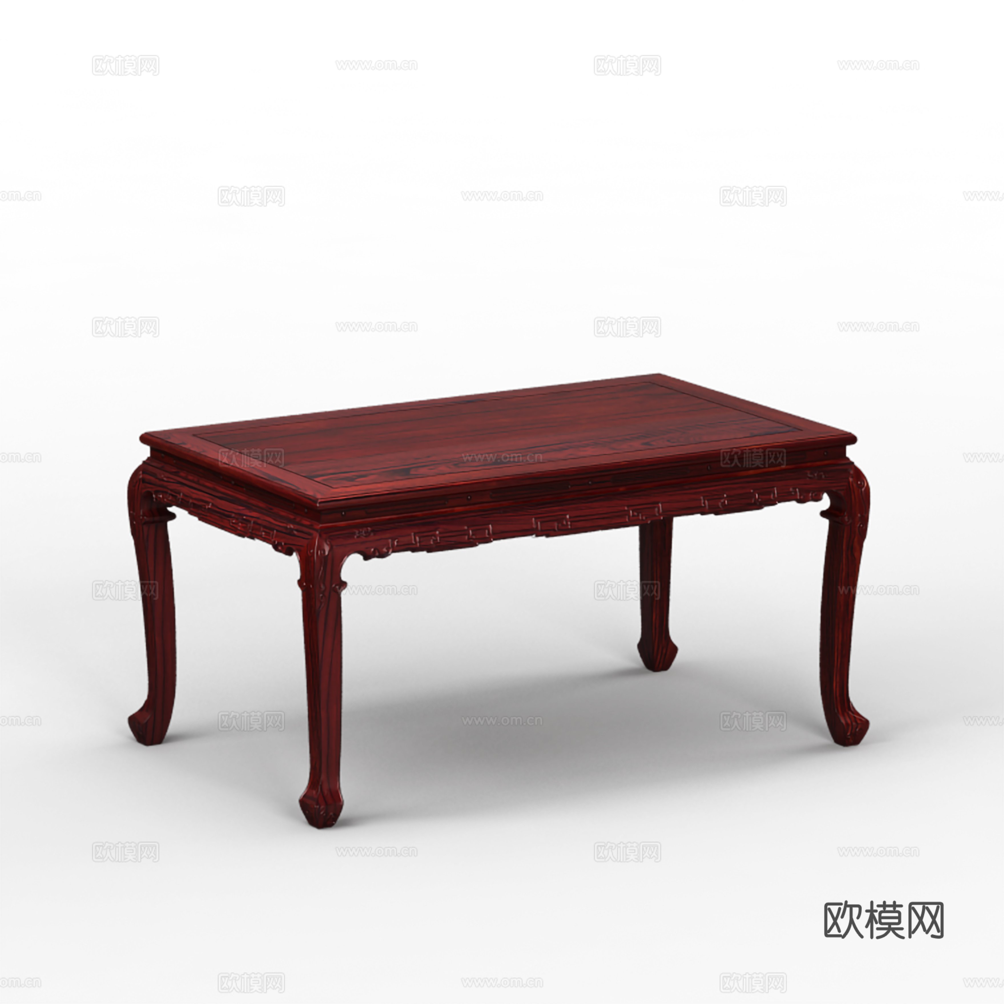 中式餐桌 方形餐桌 红木实木3d模型
