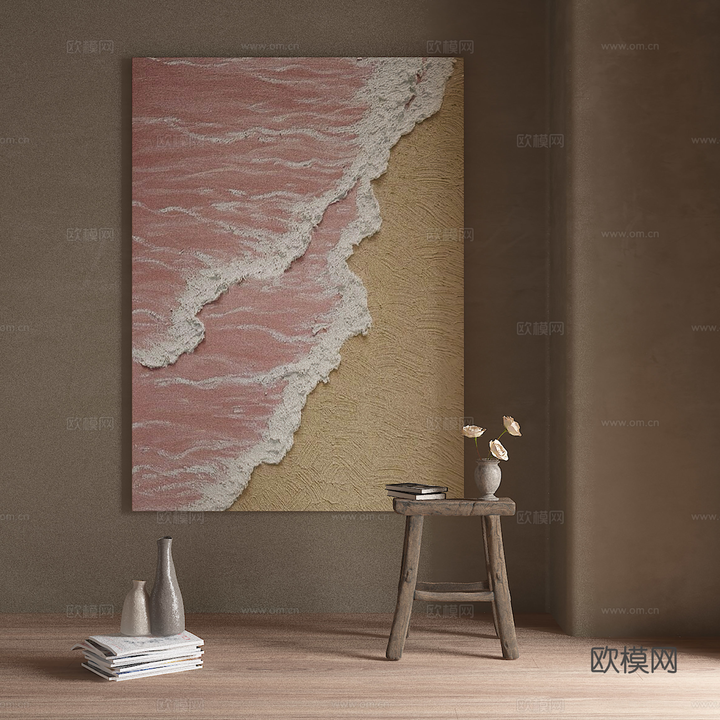 诧寂风装饰画3d模型
