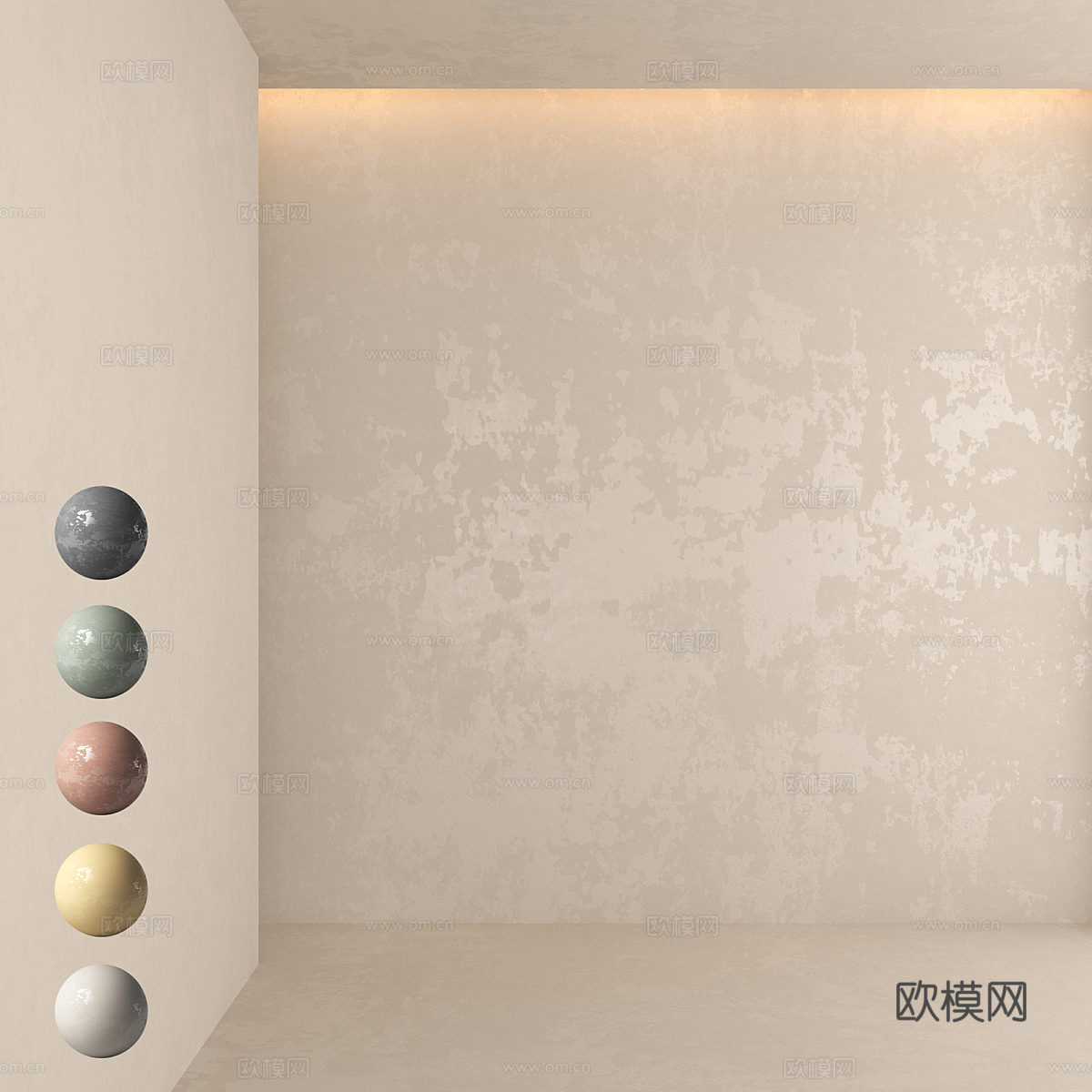 微水泥墙面 艺术涂料墙面 艺术漆3d模型