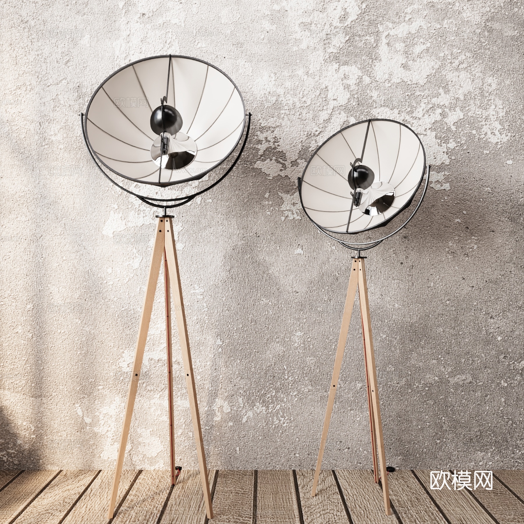 现代中古落地灯 装饰灯 客厅灯3d模型