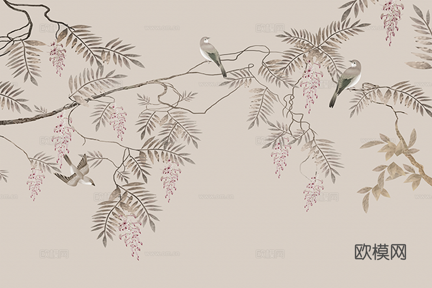 新中式花鸟壁纸