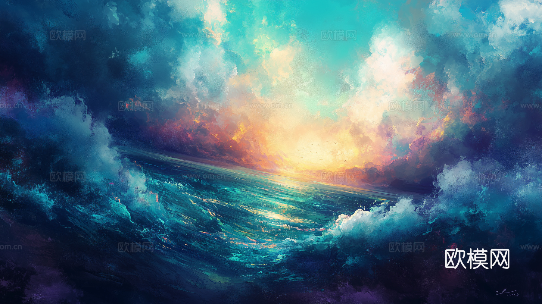 梦幻云彩科幻电视屏幕下载（渲染图3）