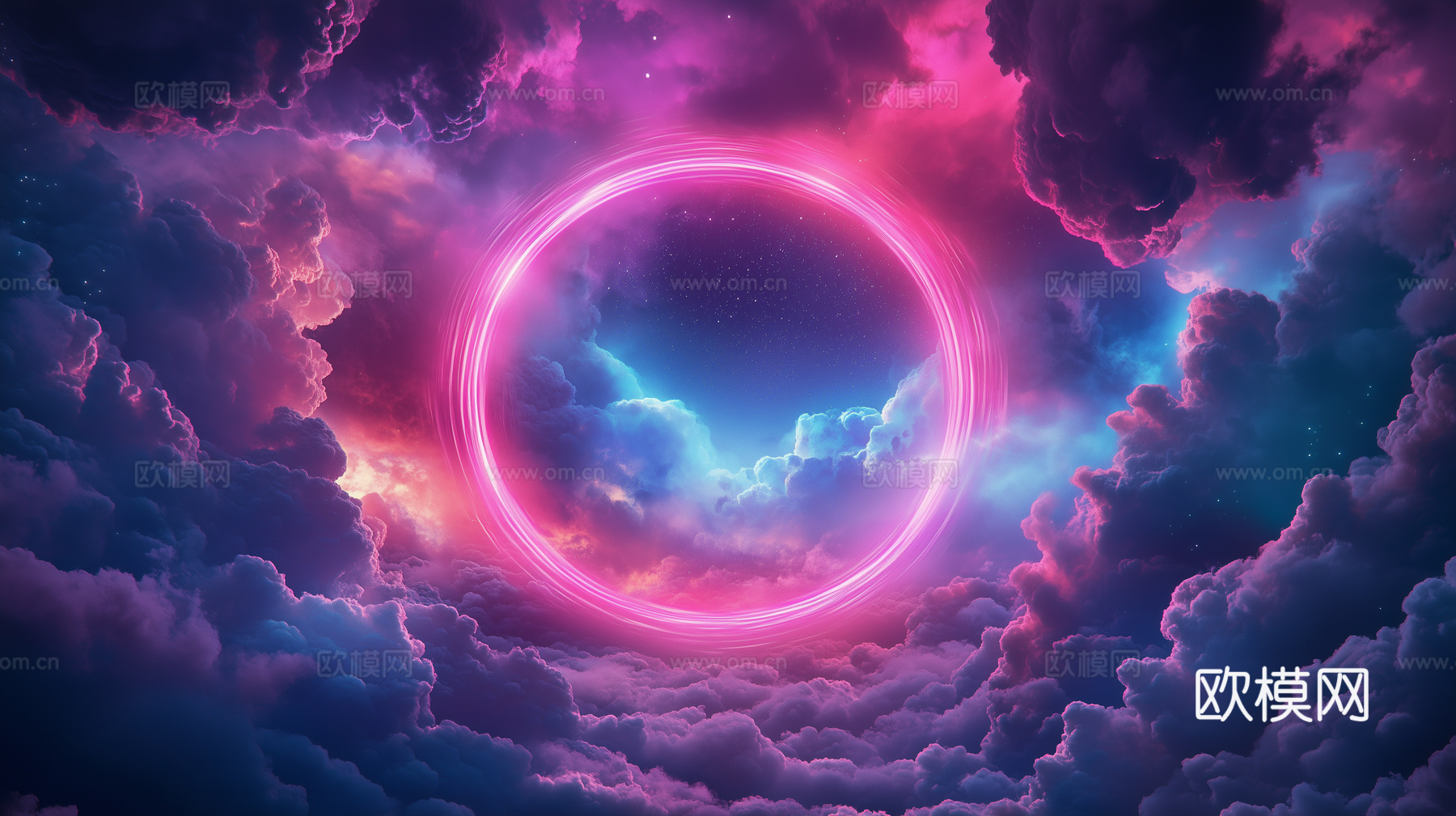 梦幻云彩科幻电视屏幕