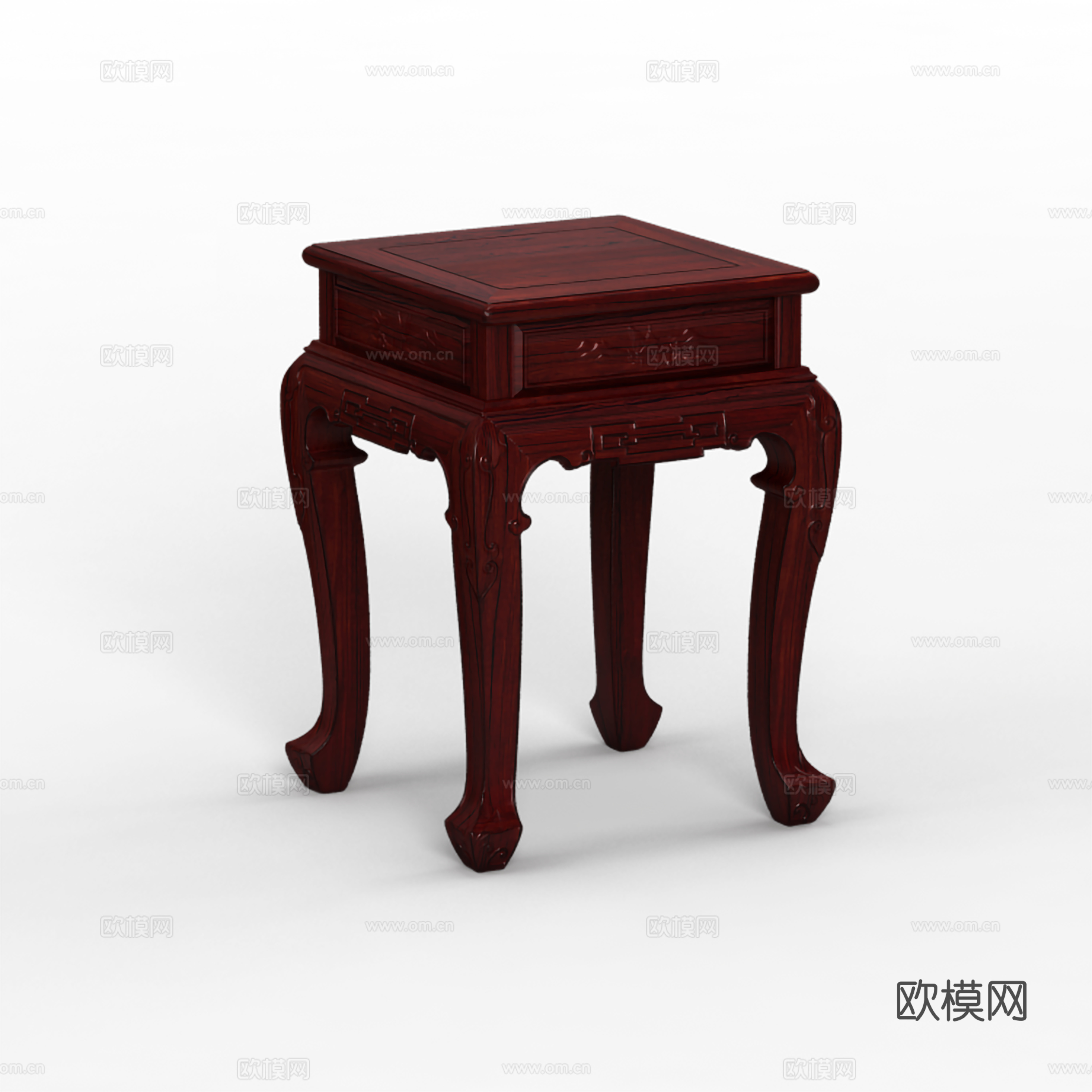中式花架 雕花 欧式桌腿 实木红木3d模型