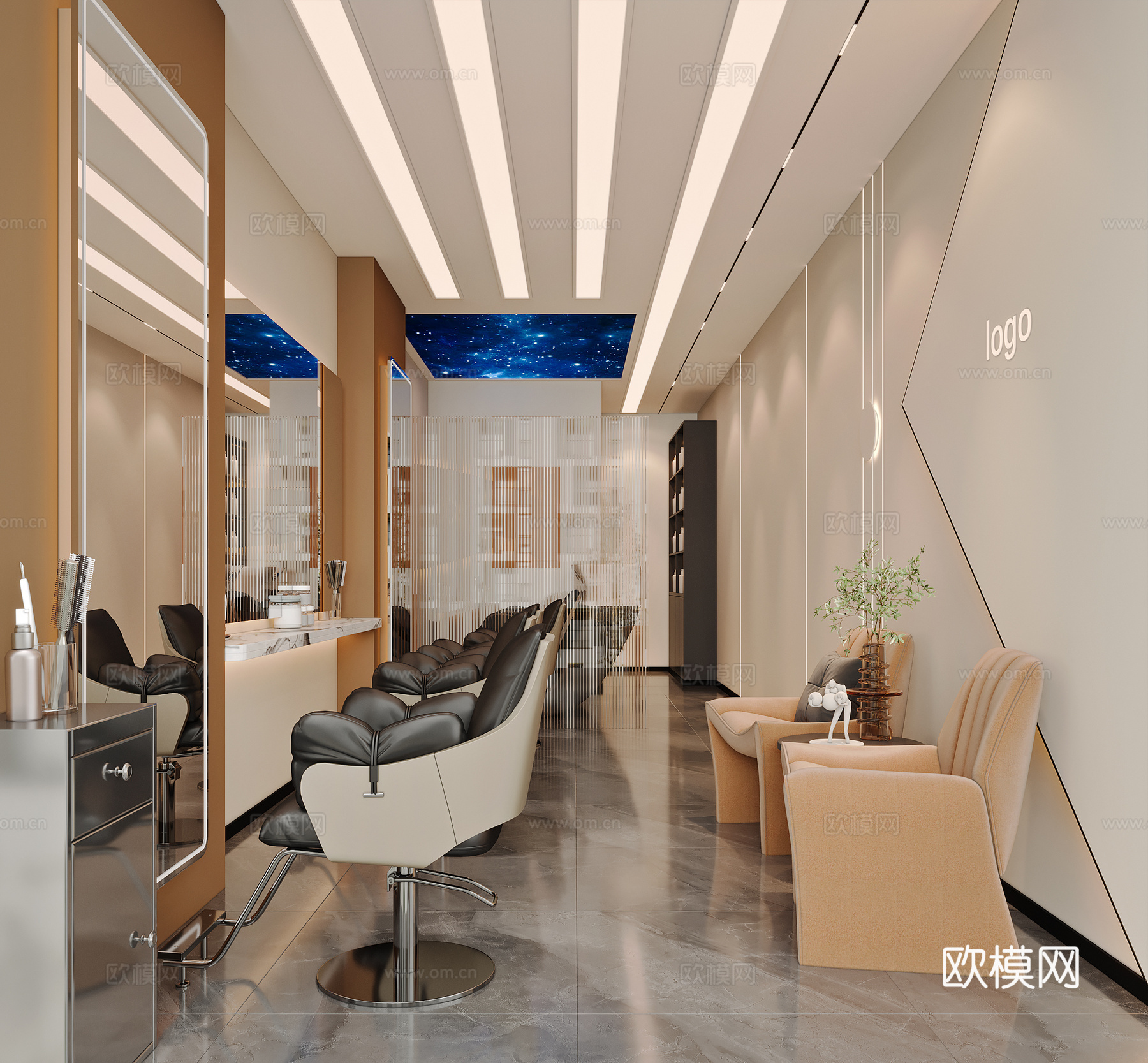 现代理发店3d模型