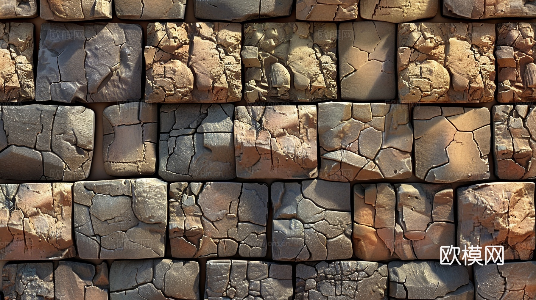 3D浮雕立体砖墙背景下载（渲染图8）