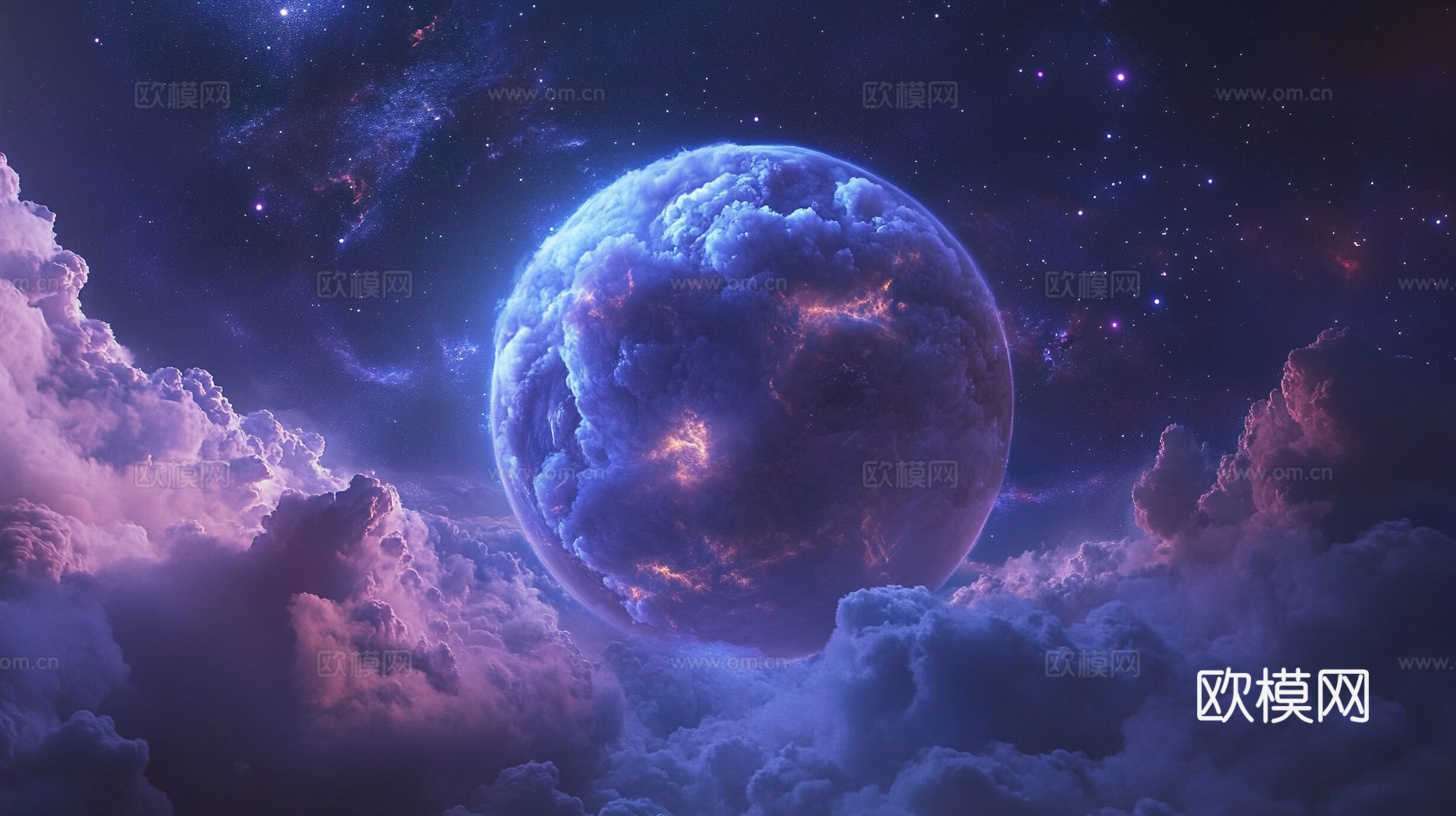 梦幻云彩科幻电视屏幕