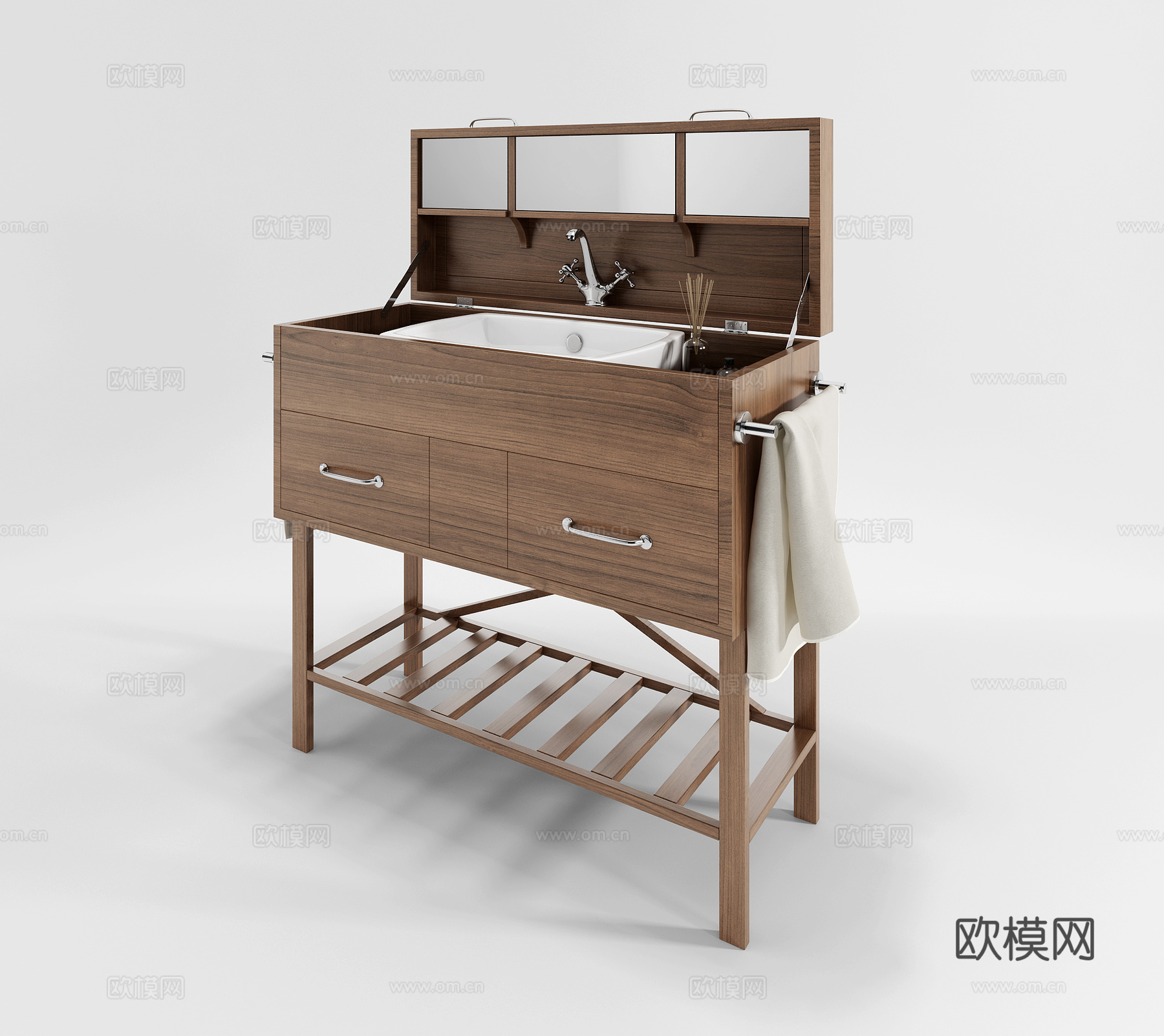 现代洗手台组合3d模型