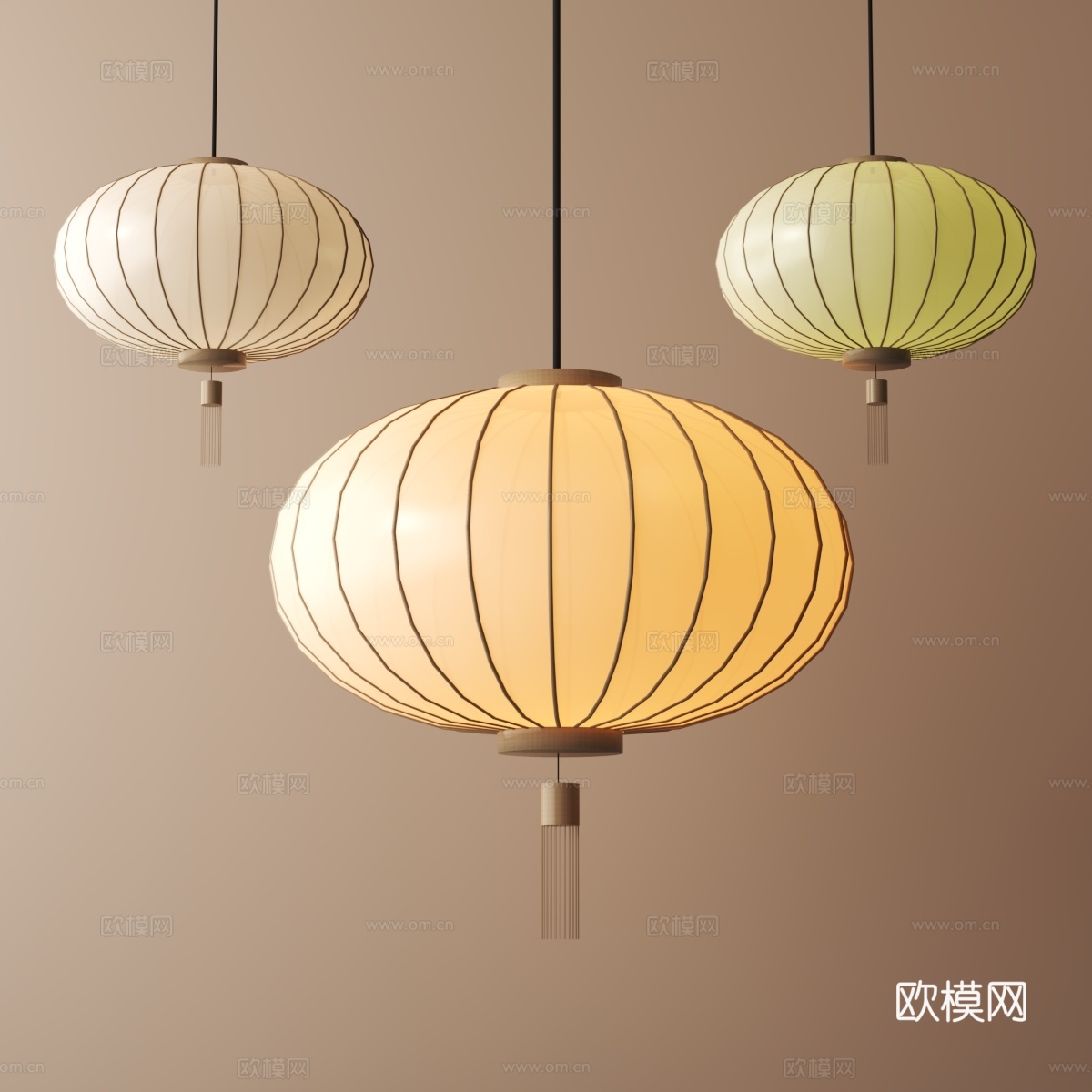 现代灯笼su模型
