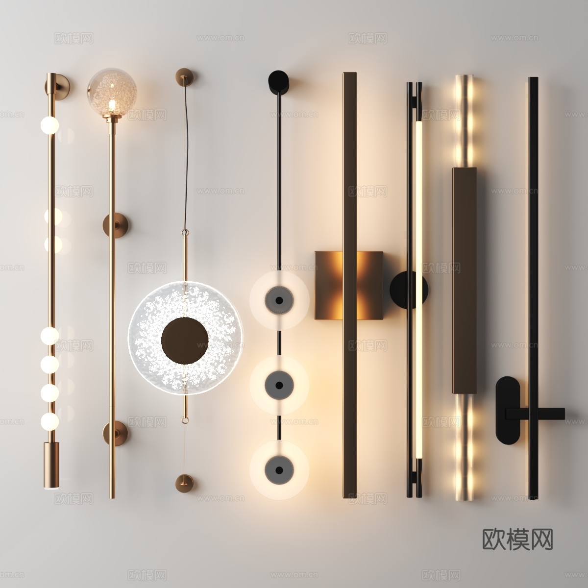 金屬壁燈3d模型下載