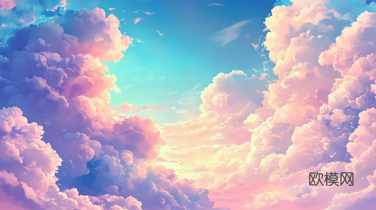 梦幻云彩科幻电视屏幕下载（渲染图1）