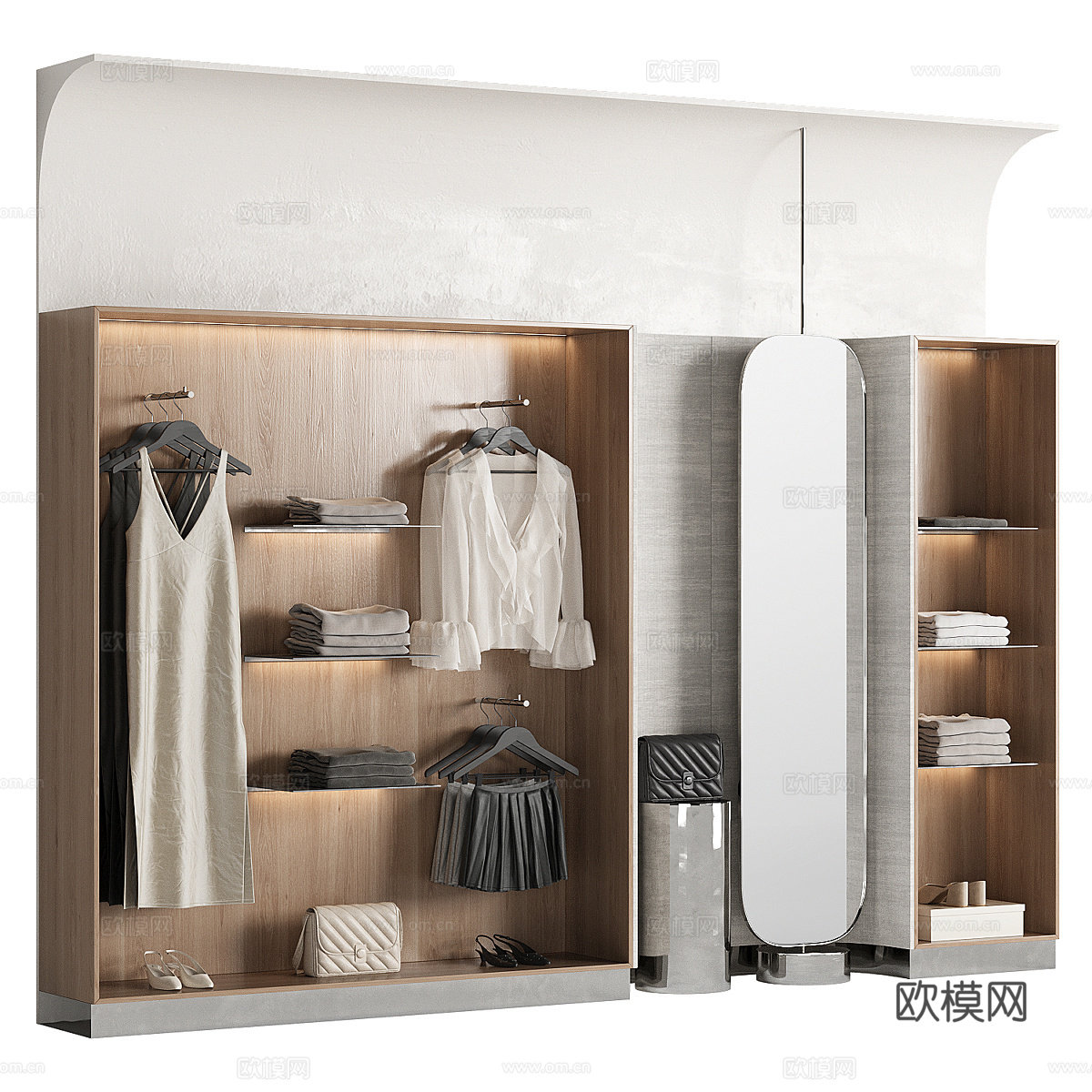 现代服装店服饰展柜3d模型