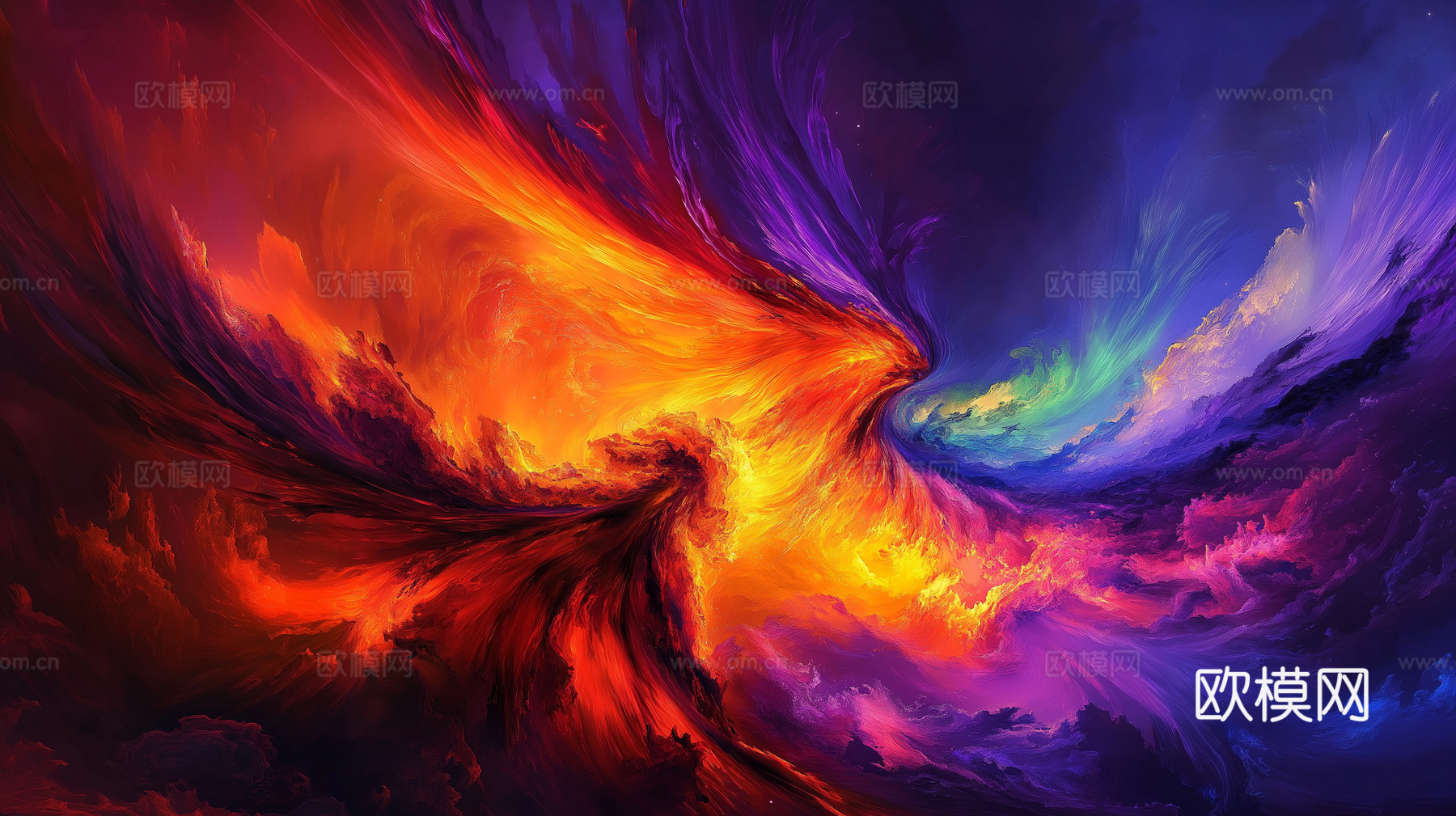 梦幻云彩科幻电视屏幕