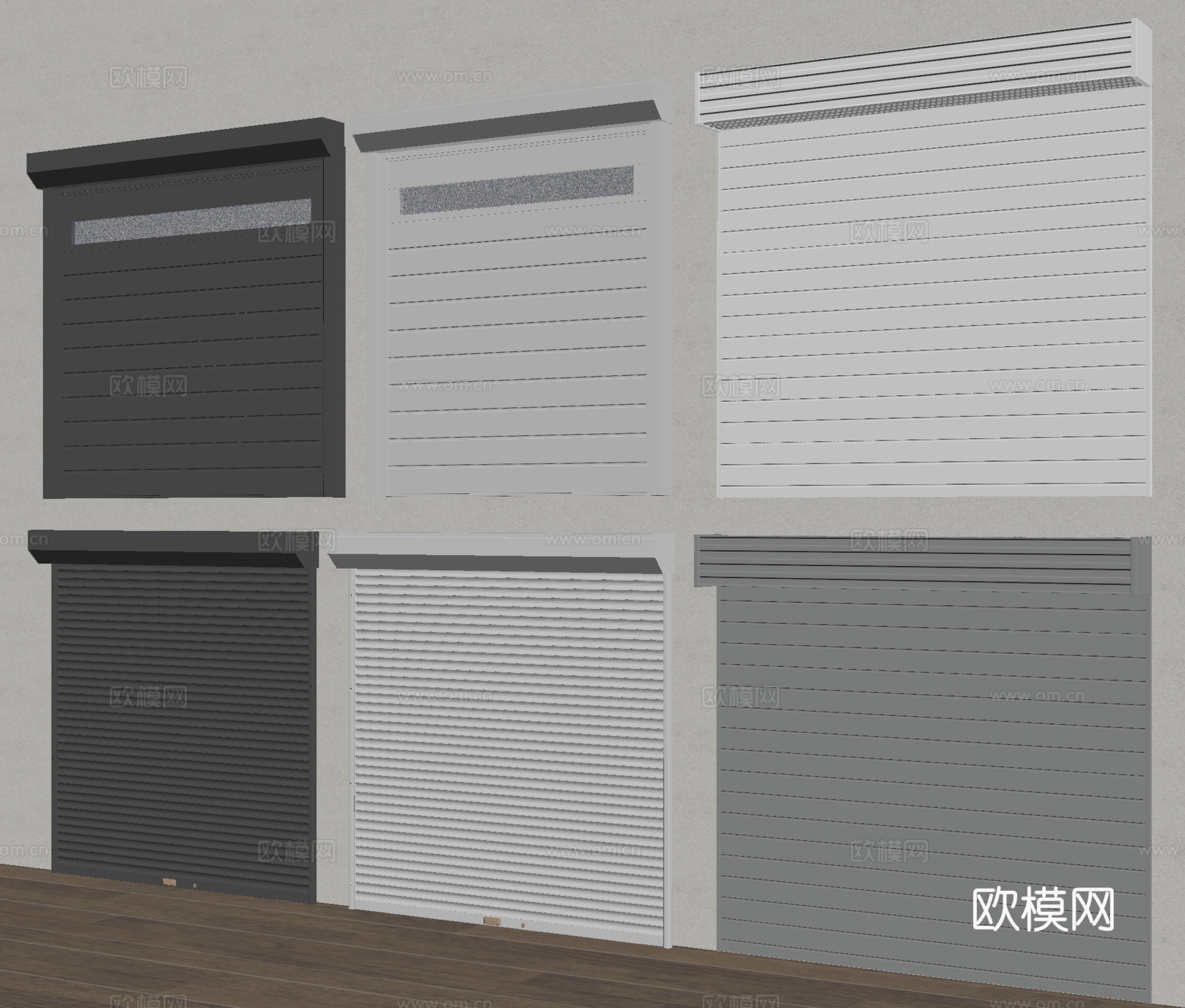 卷帘门 仓库门 车库门su模型