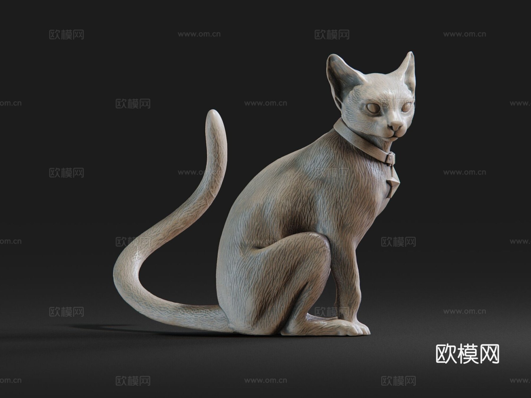 猫 雕塑3d模型