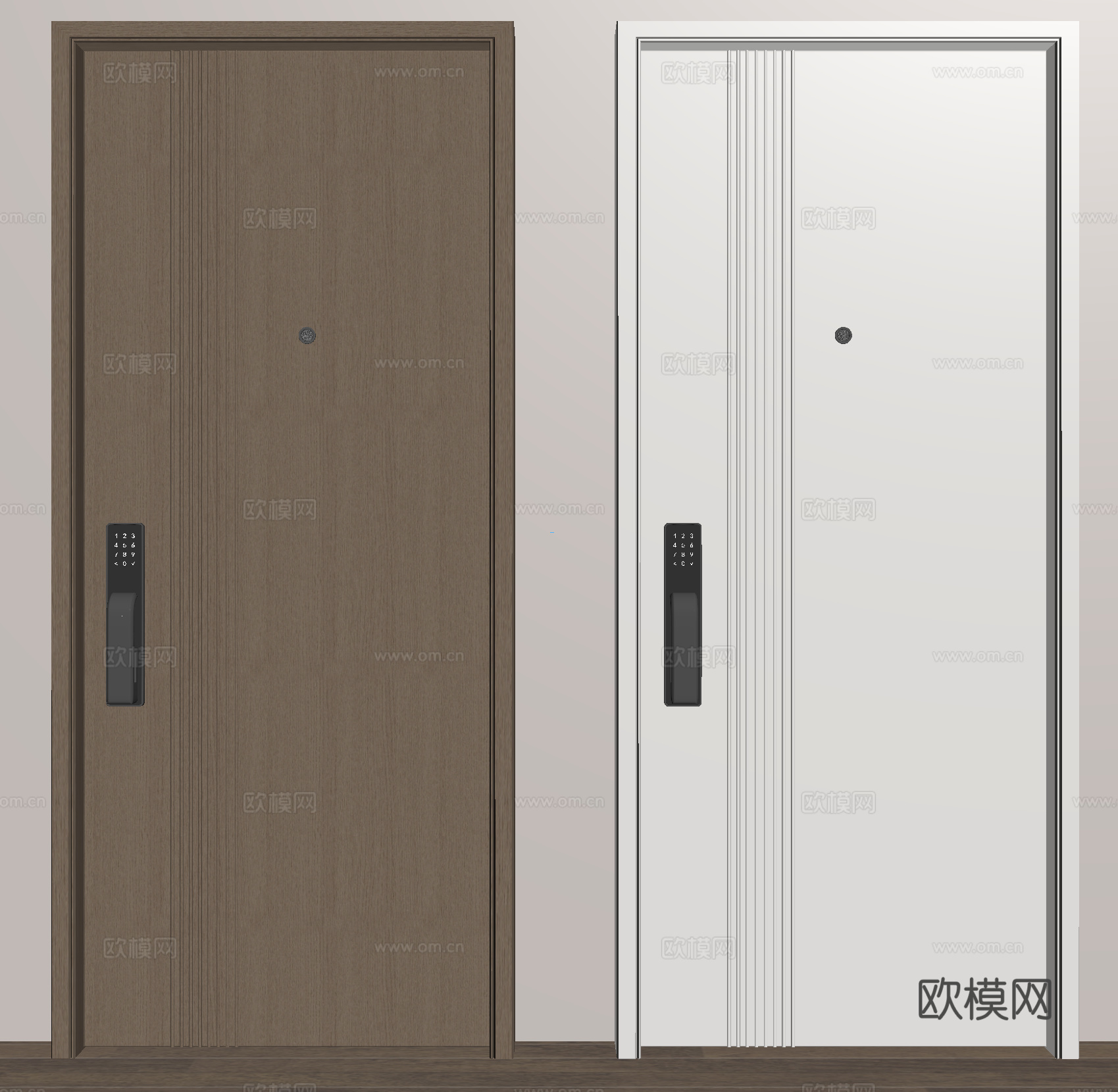 防盗门 进户门 入户门 单开门su模型