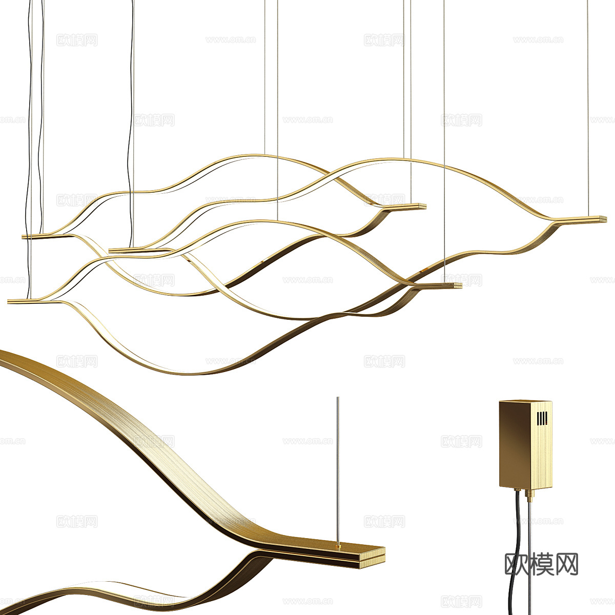 现代轻奢极简装饰吊灯3d模型