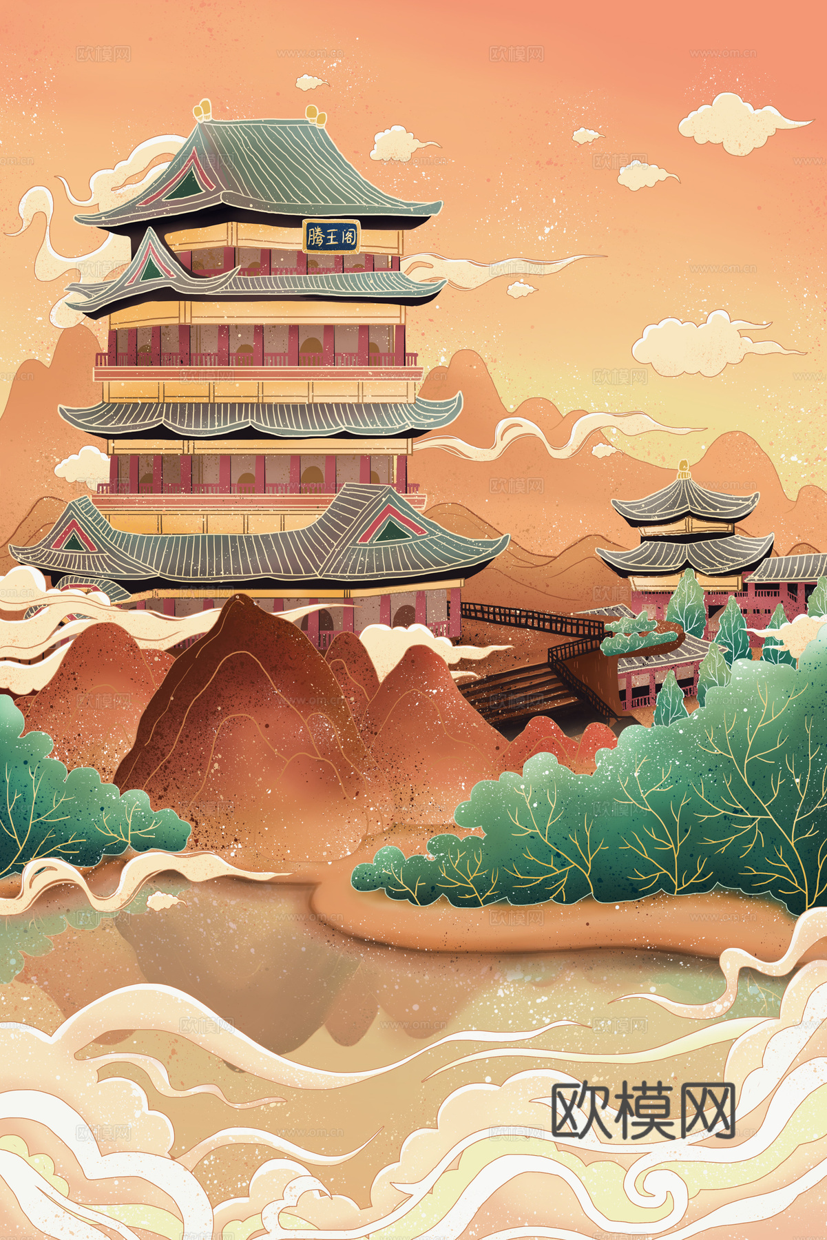 古风国潮城市壁纸