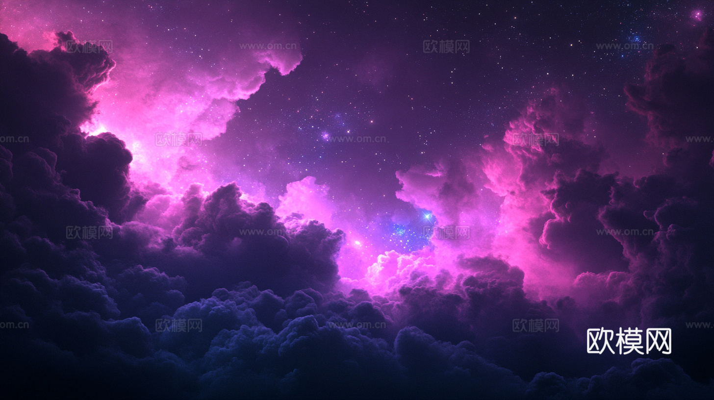 梦幻云彩科幻电视屏幕