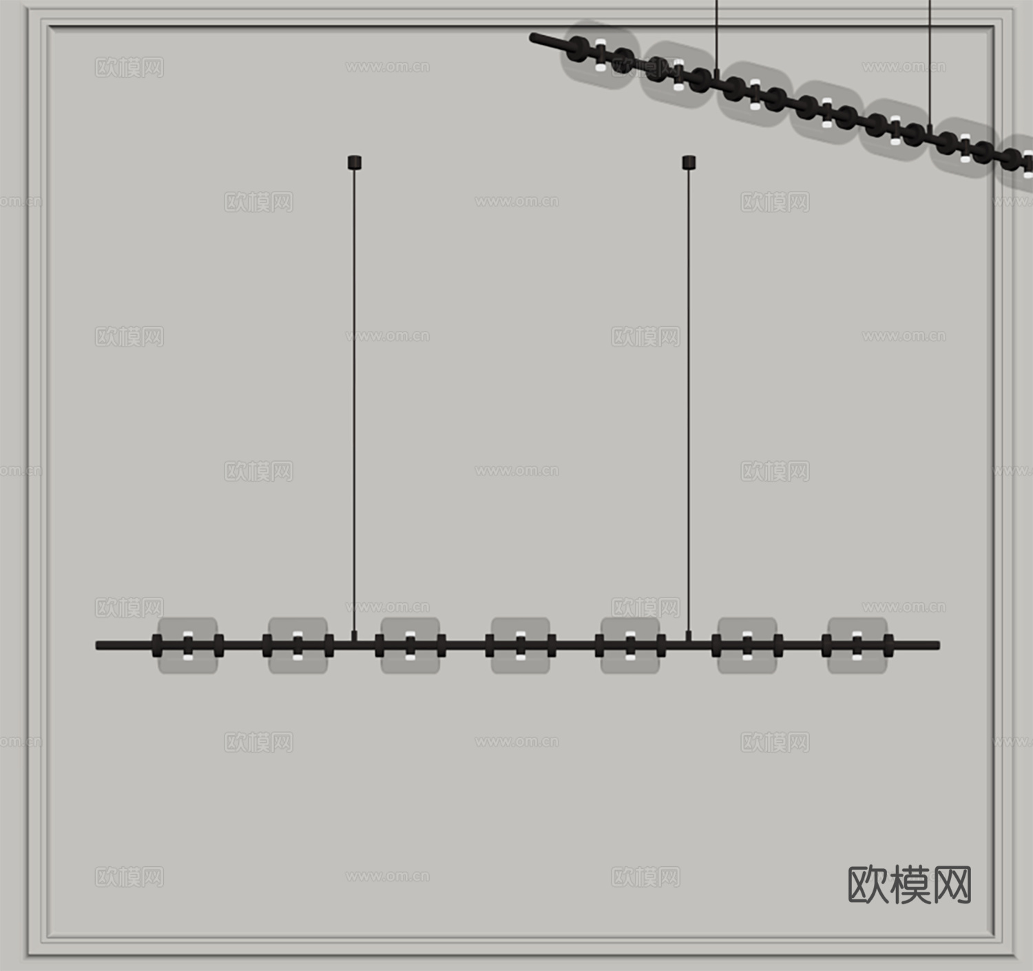 现代意式餐厅吊灯 现代吊灯su模型