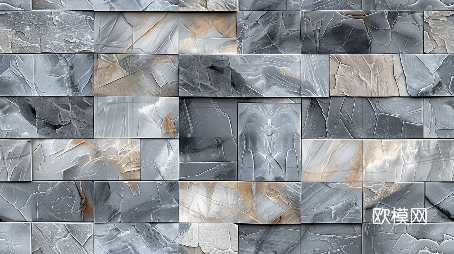 3D浮雕立体砖墙背景下载（渲染图5）