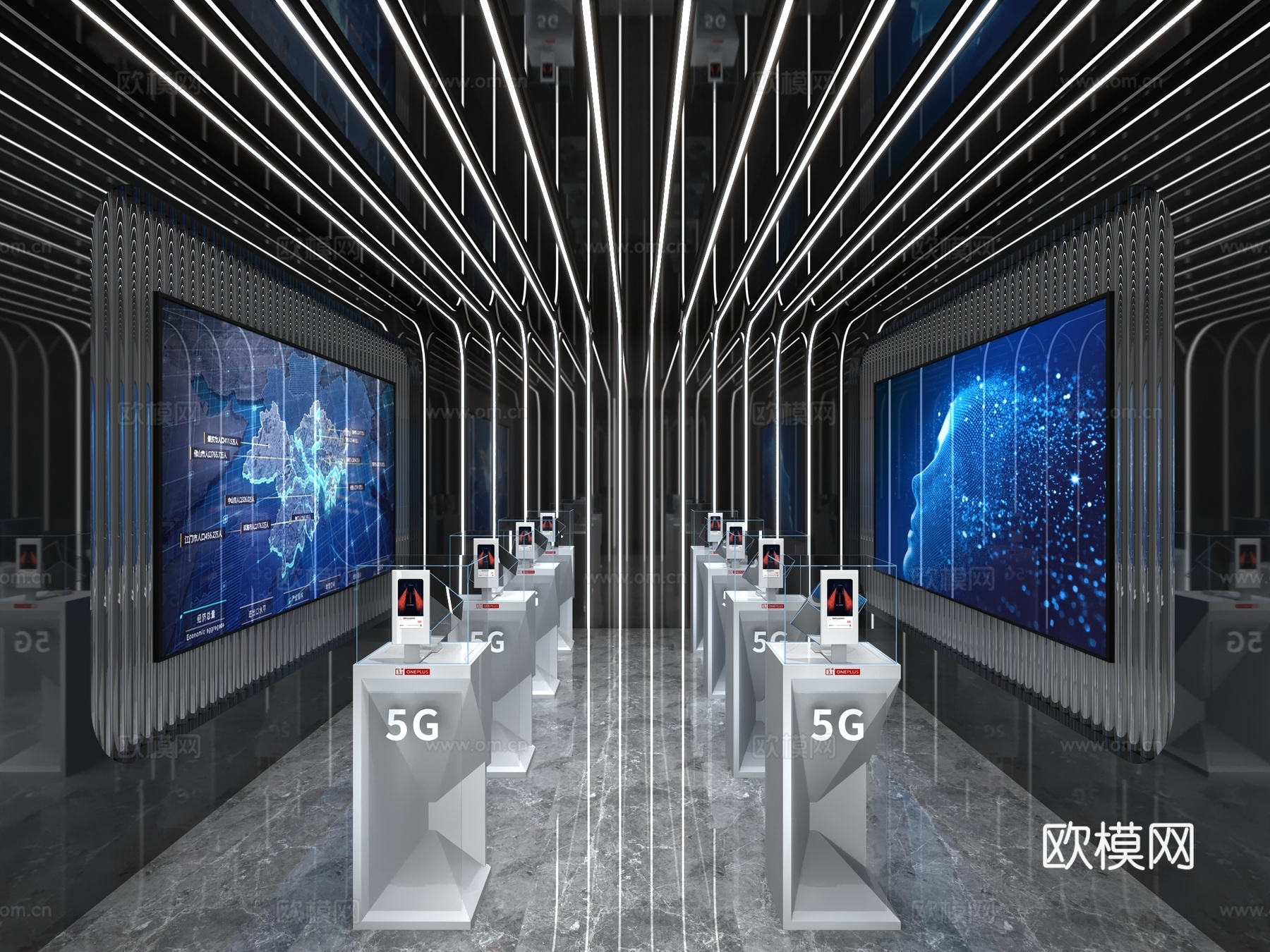 现代通讯展览3d模型