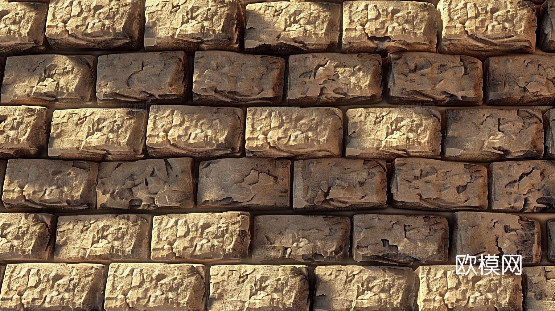 3D浮雕立体砖墙背景下载（渲染图5）