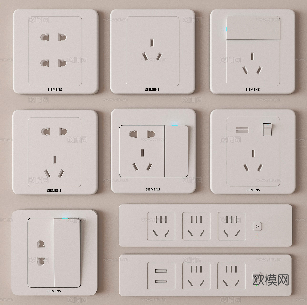 插座su模型