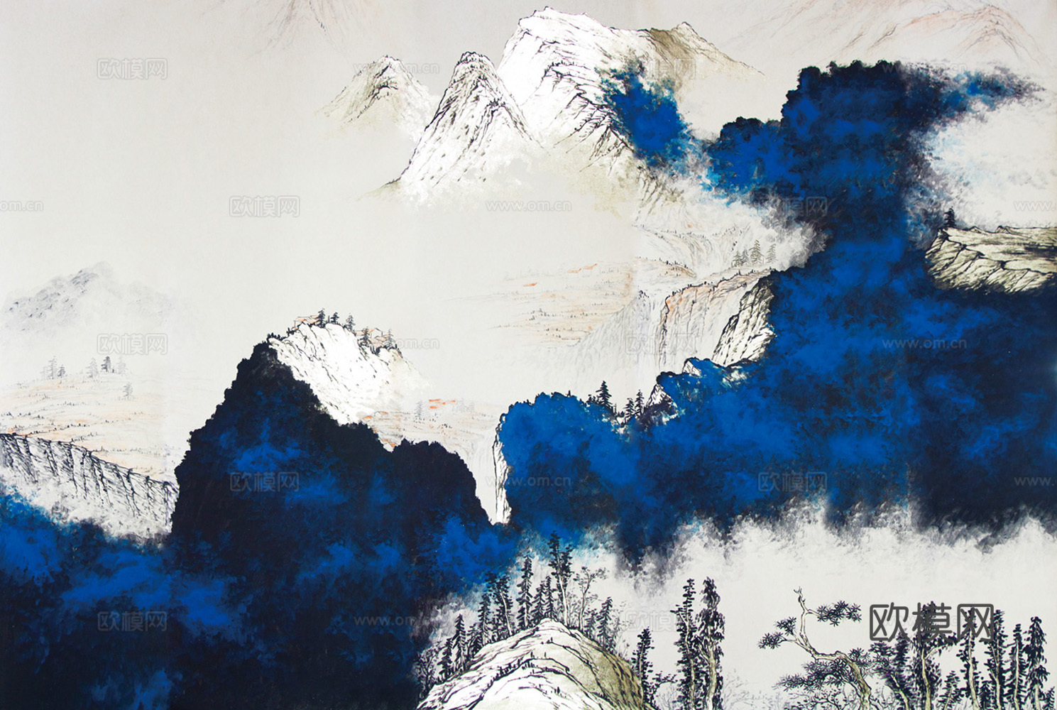 新中式水墨山水画