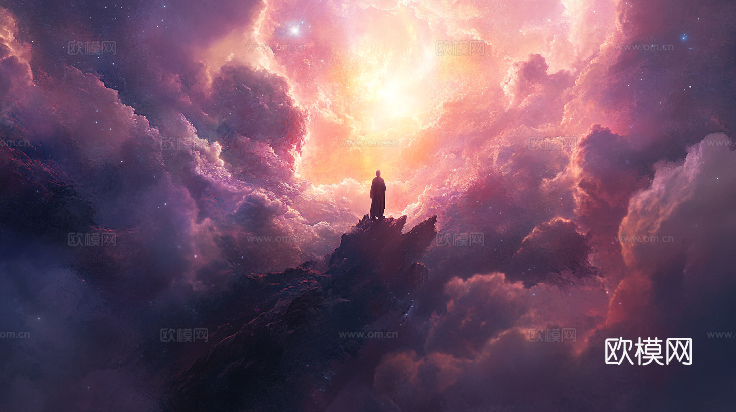 梦幻云彩科幻电视屏幕