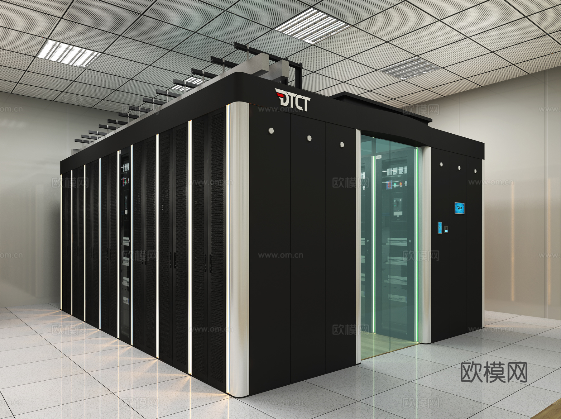 现代机房 模块机 机箱3d模型