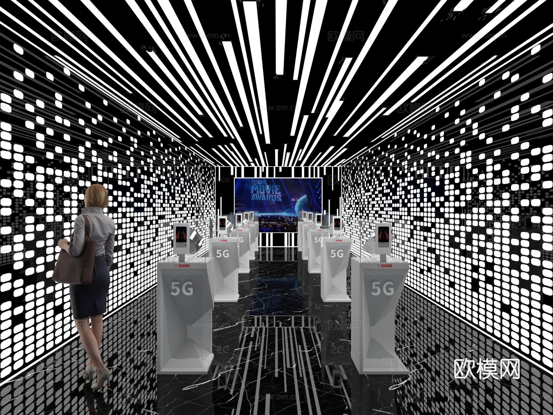 现代通讯展览3d模型
