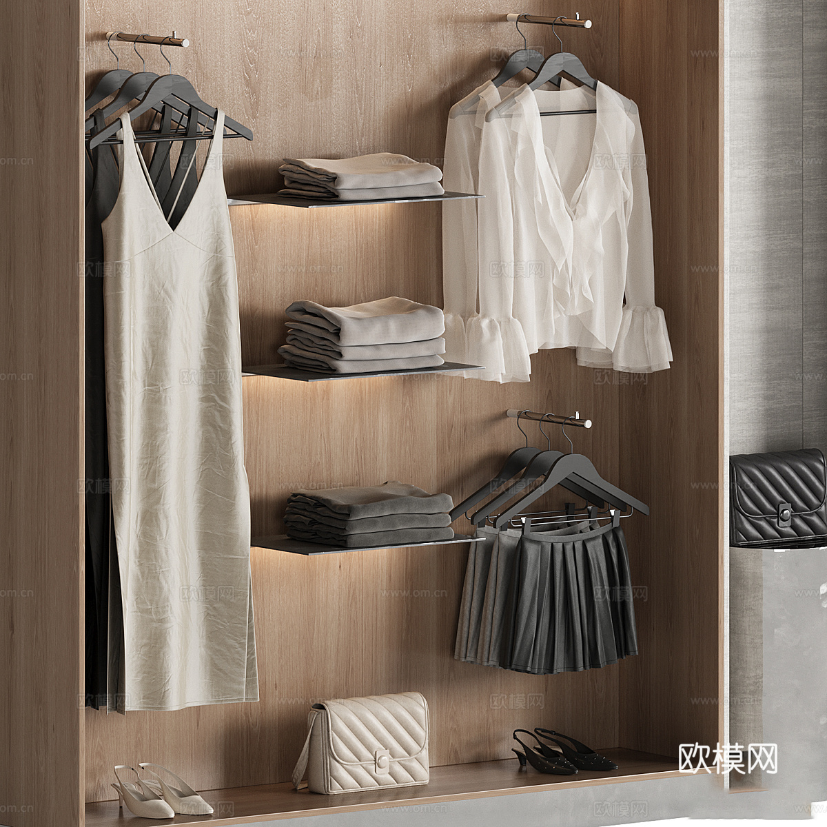 现代服装店服饰展柜3d模型