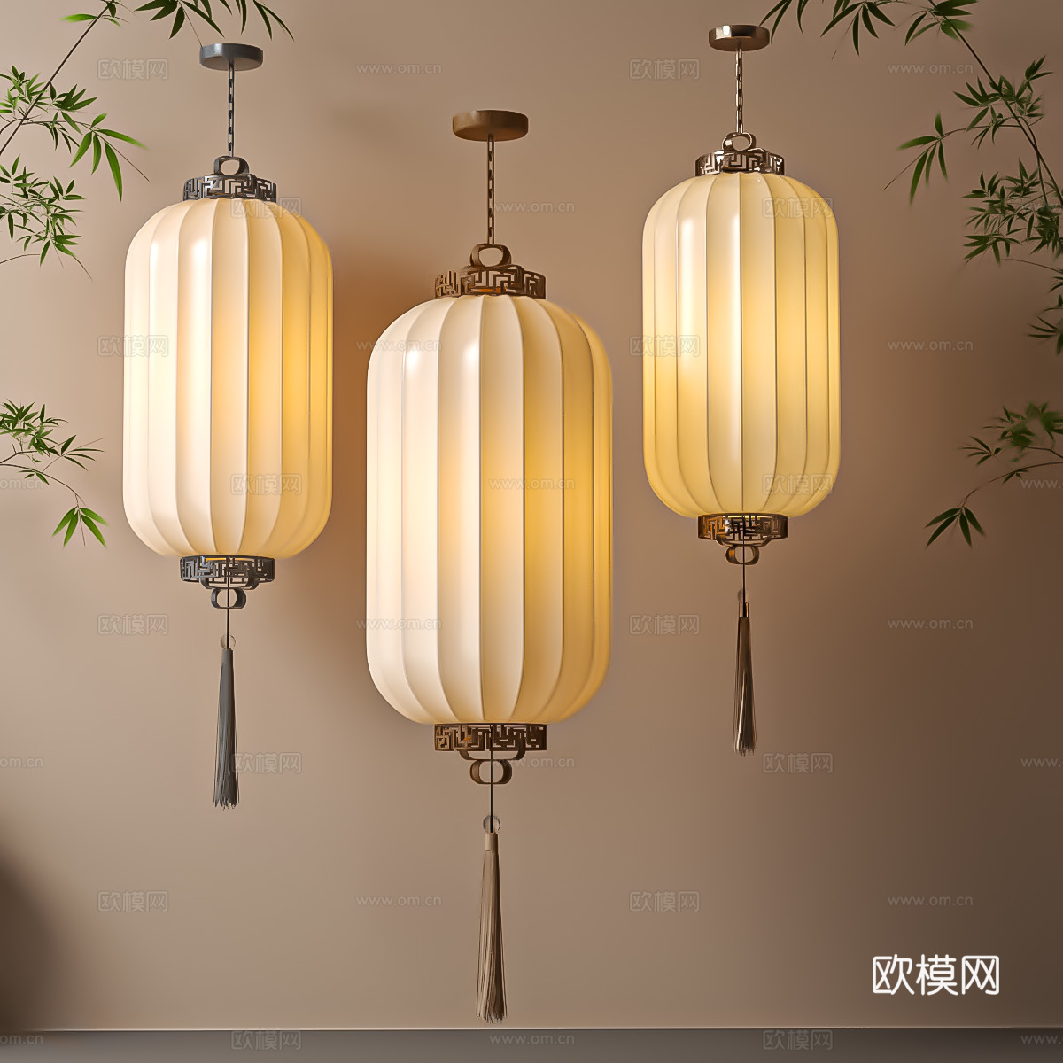 现代灯笼su模型