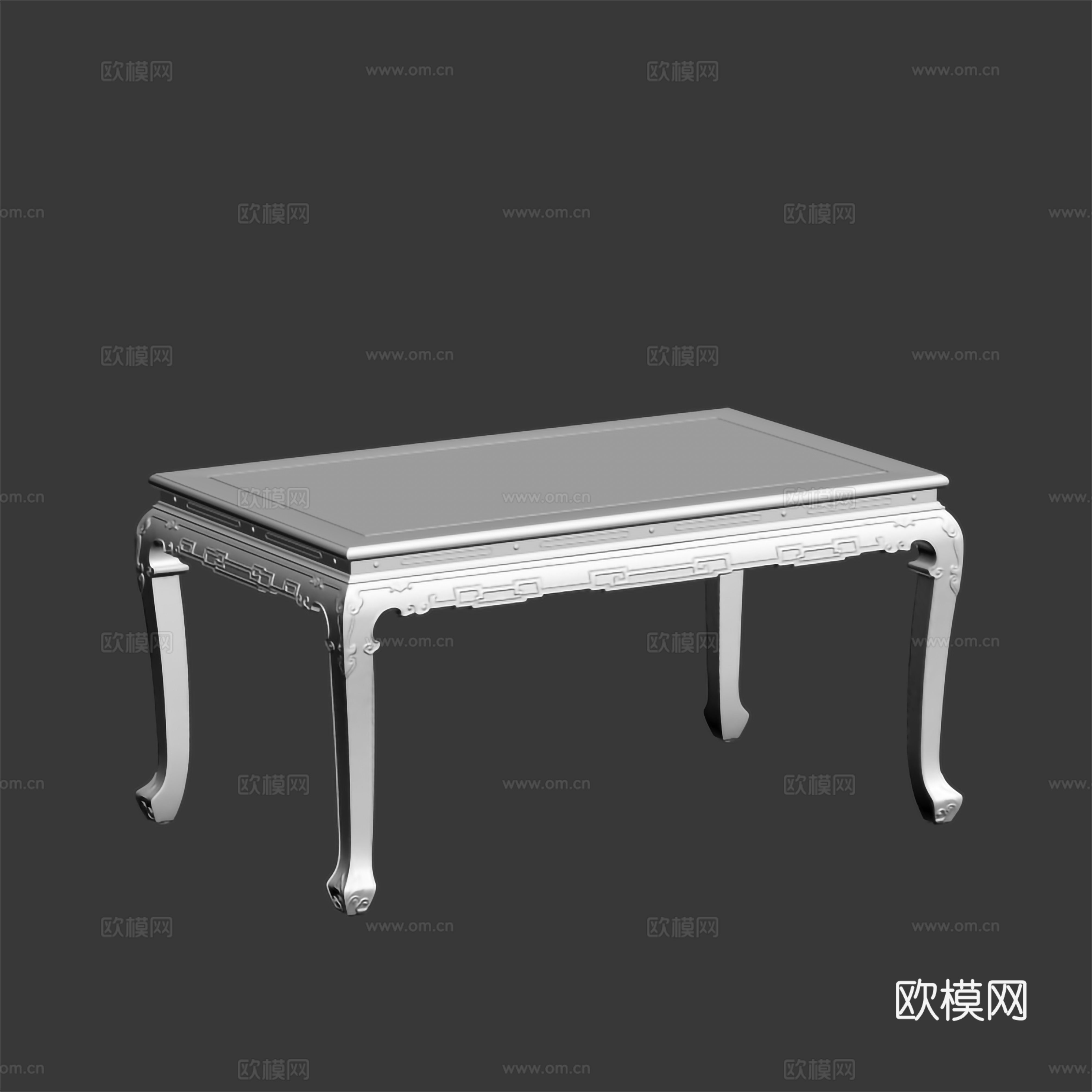 中式餐桌 方形餐桌 红木实木3d模型