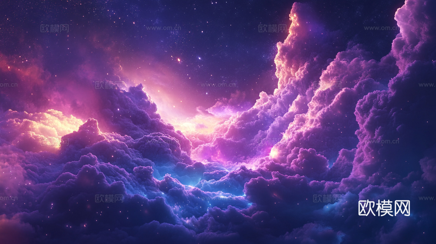 梦幻云彩科幻电视屏幕